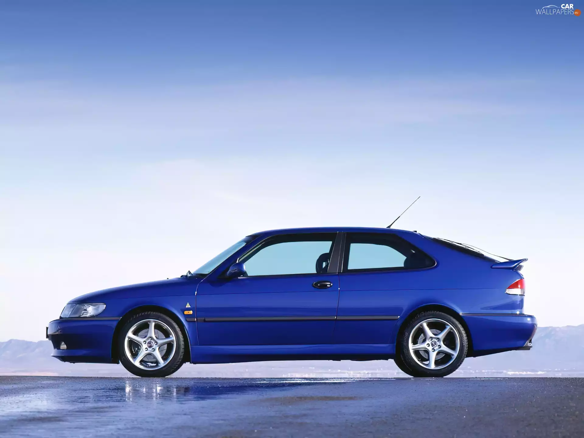 @, blue, Saab 9-3