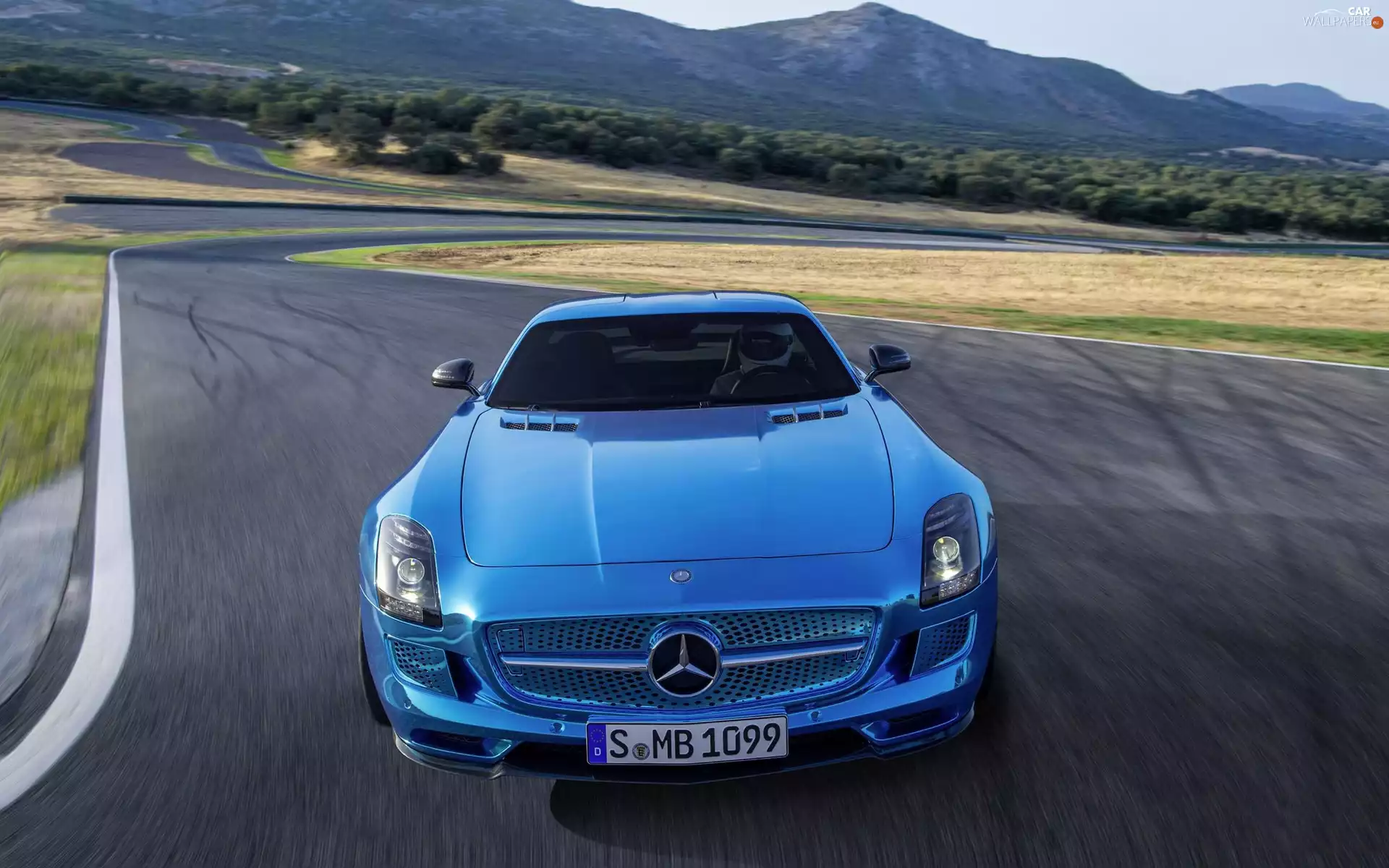 blue, Mercedes SLS