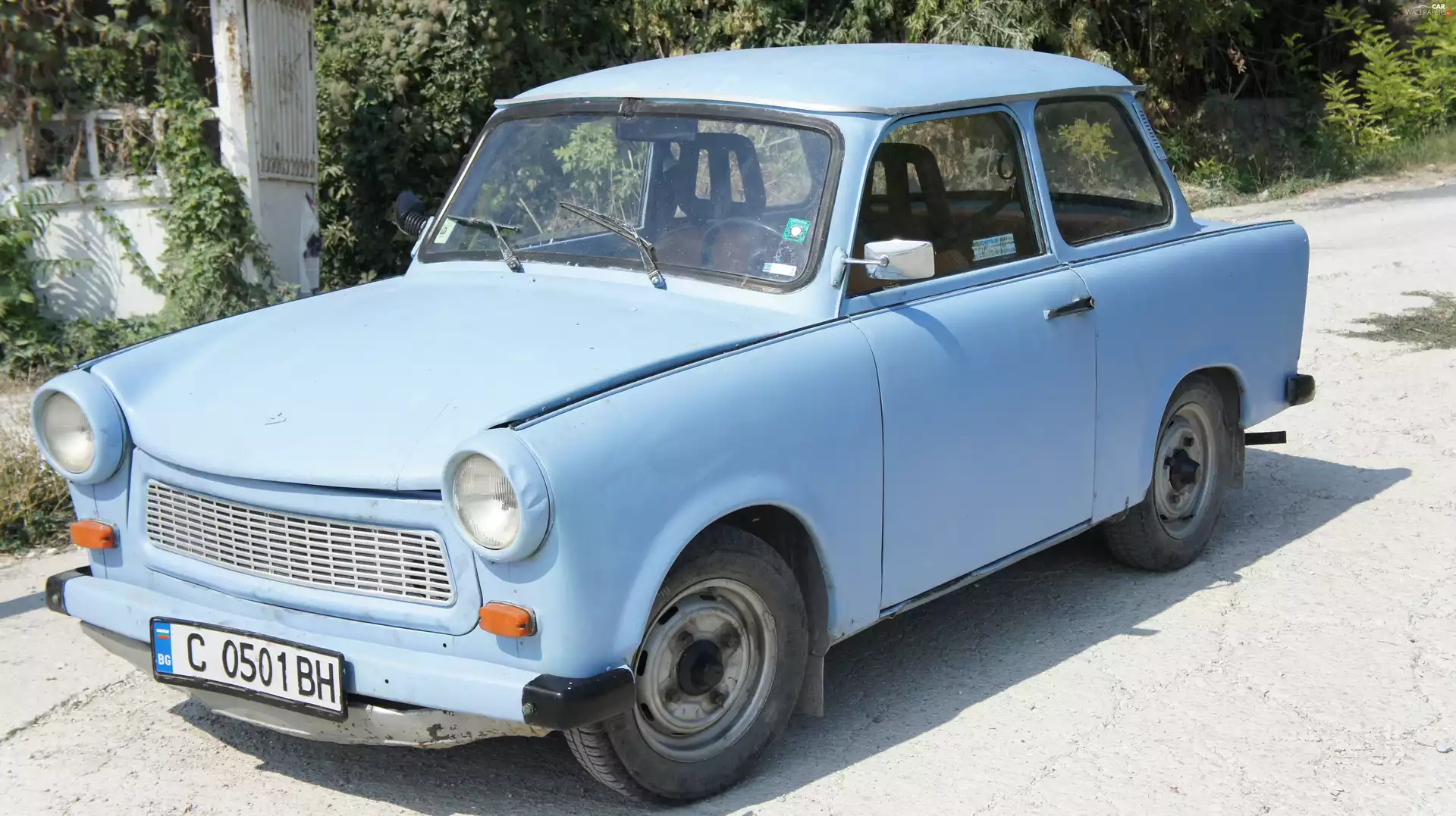 Bulgaria, blue, Trabant, Balchik cars