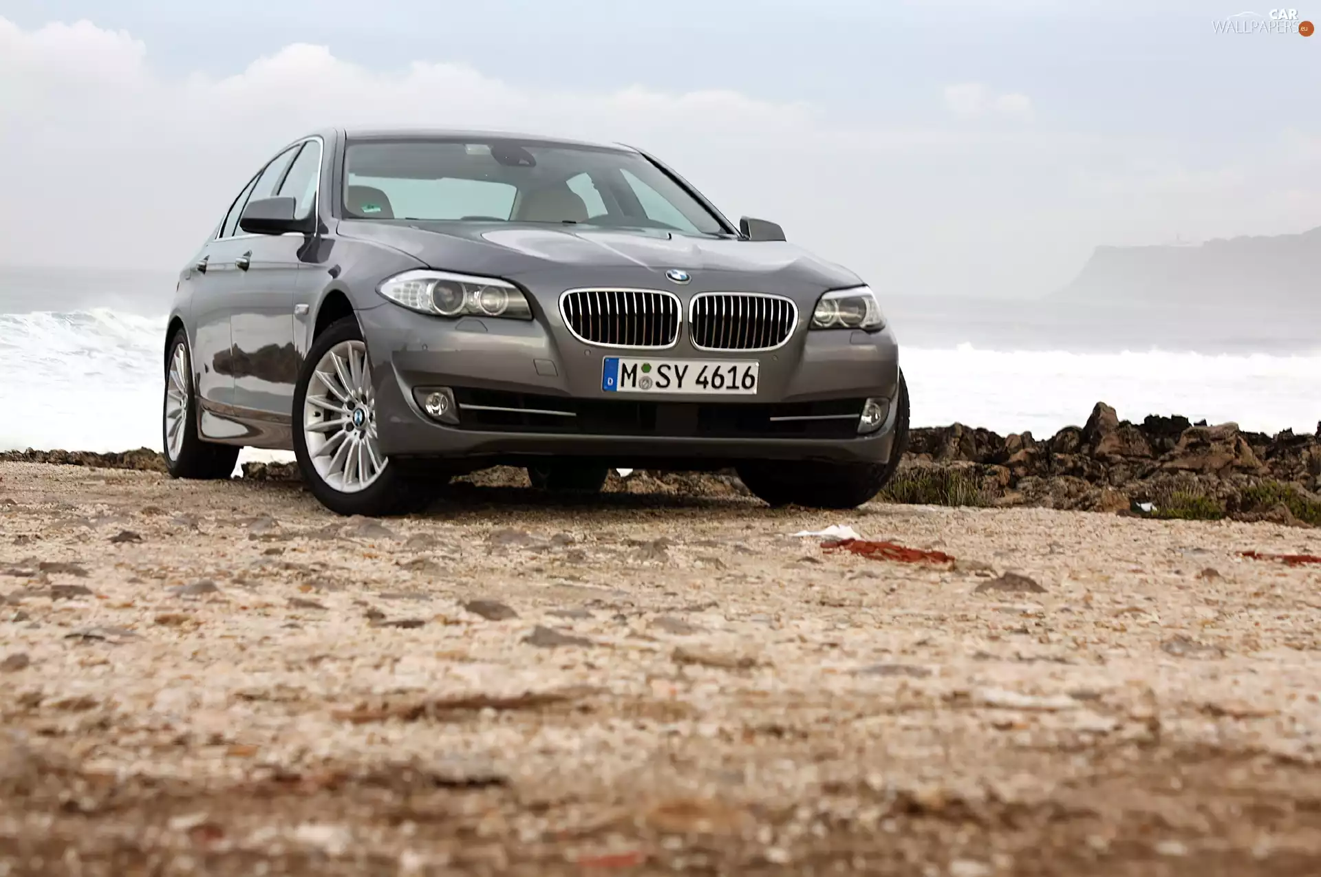 Front, F10, rocks, BMW 5 Series