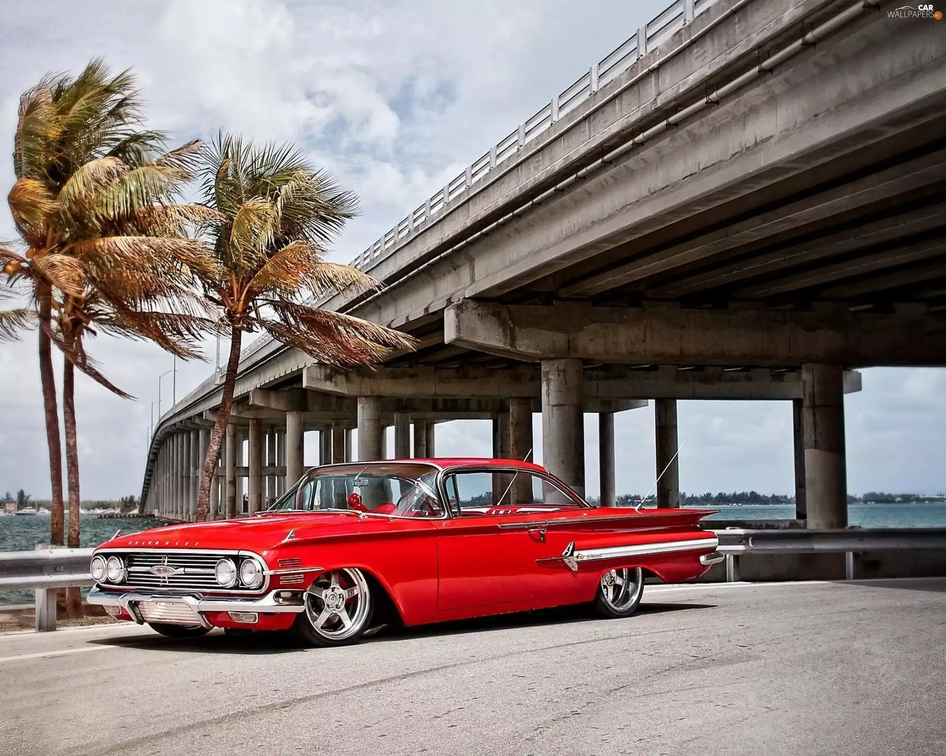 Palms, Chevrolet Impala, bridge