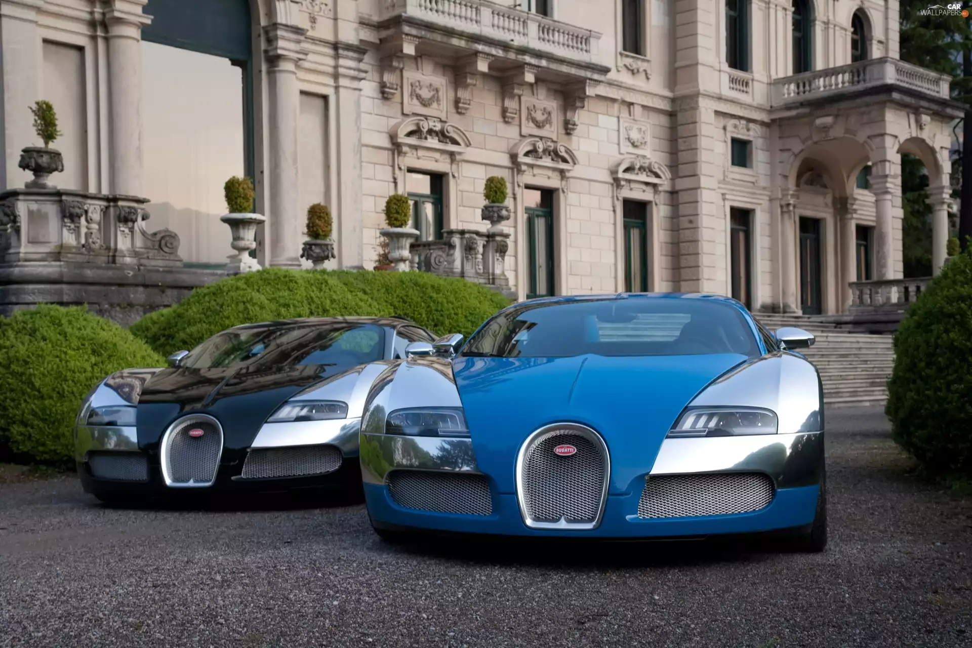 blue, Bugatti Veyron, Castle, Black