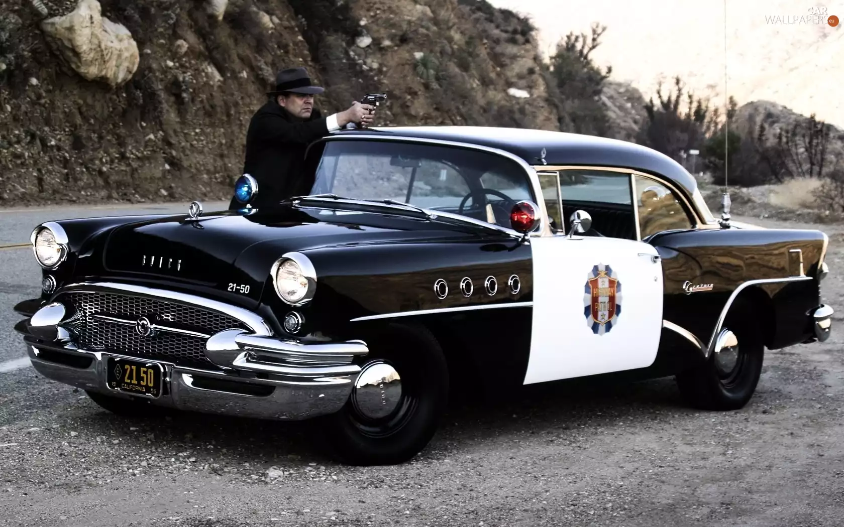 antique, Buick, police officer, police