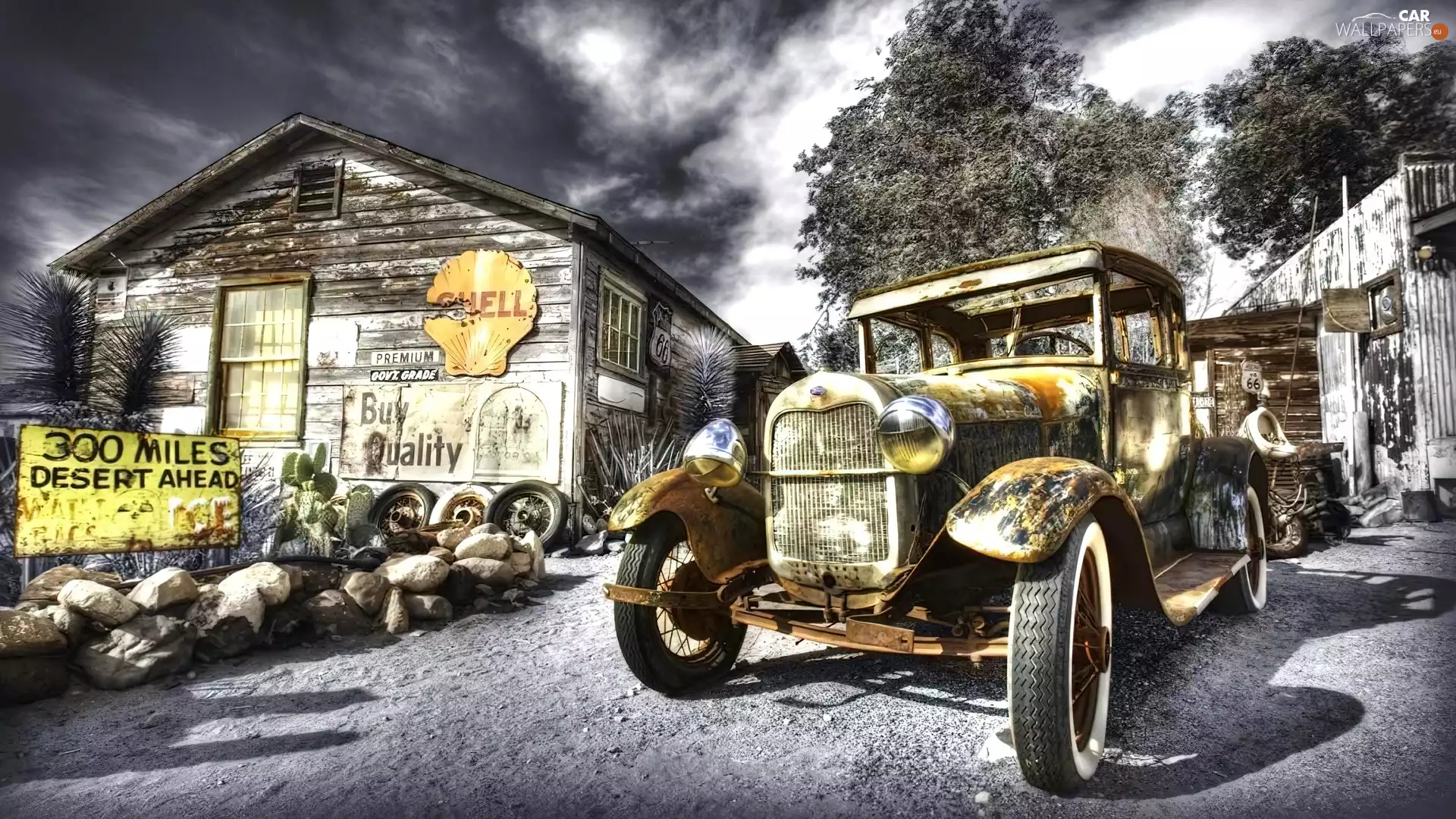 buildings, antique, Automobile