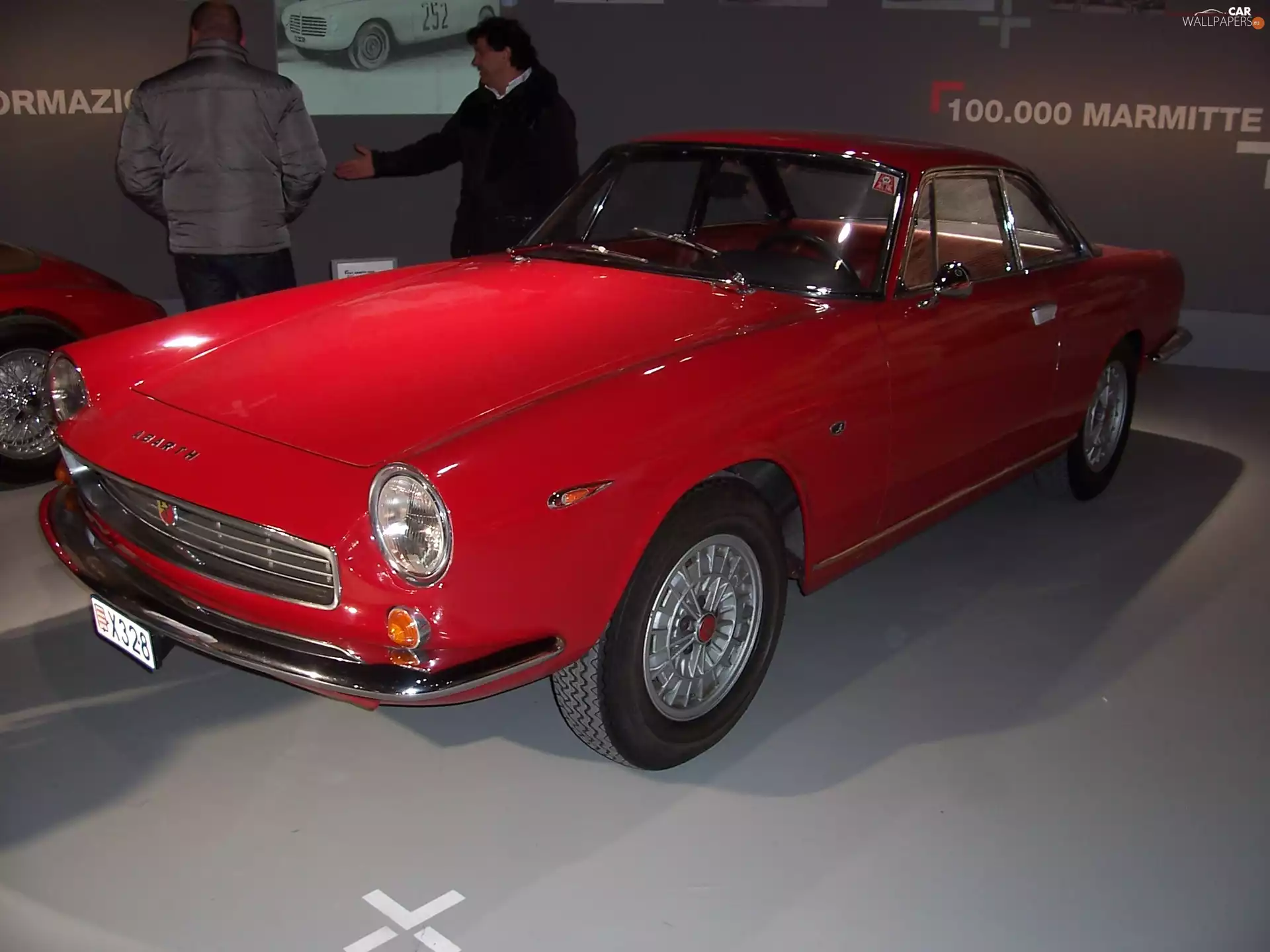 Red, bumper, chrome, Abarth 2400