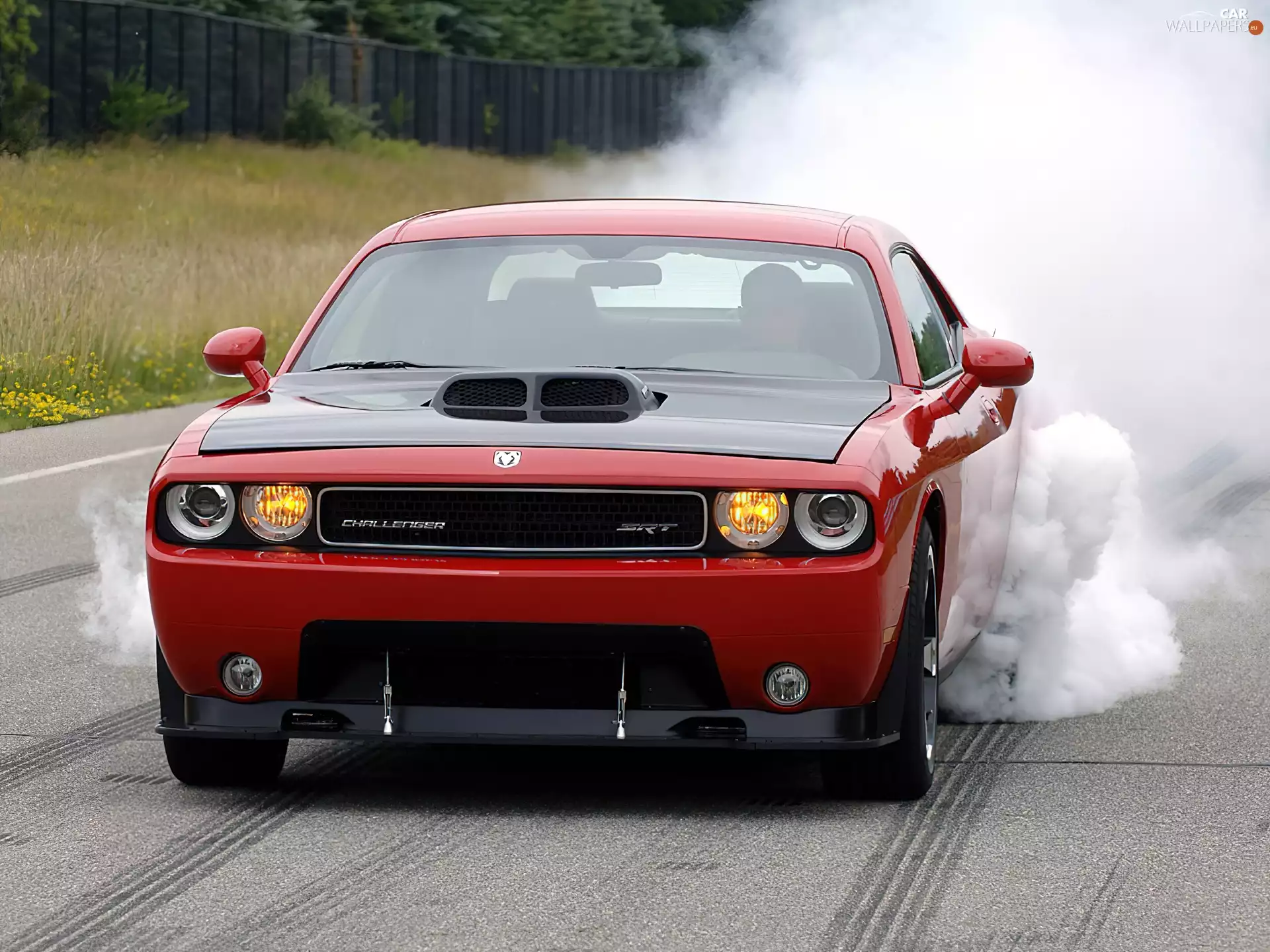 gum, Dodge Challenger, burn