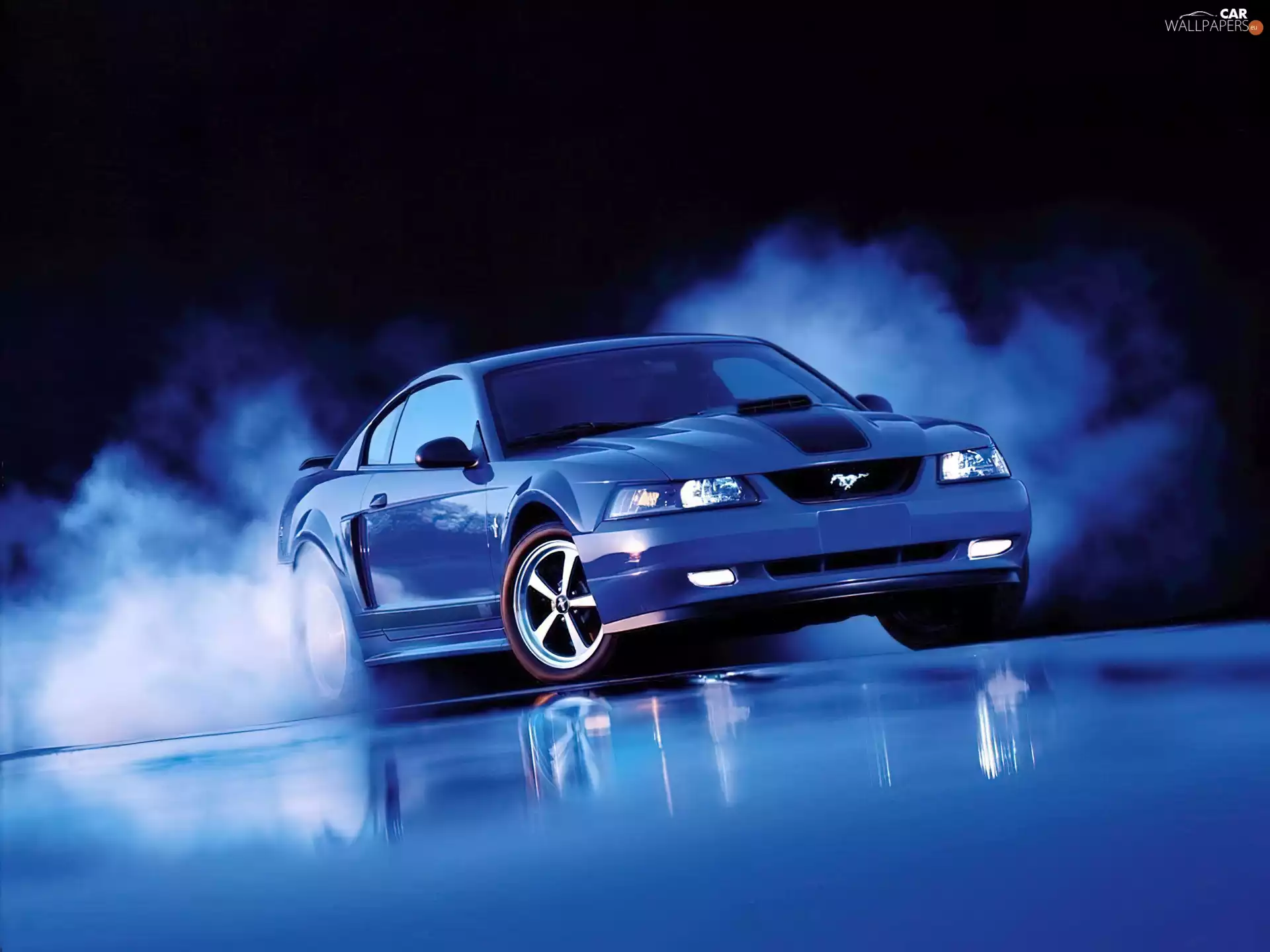 rubber, Ford Mustang, burning