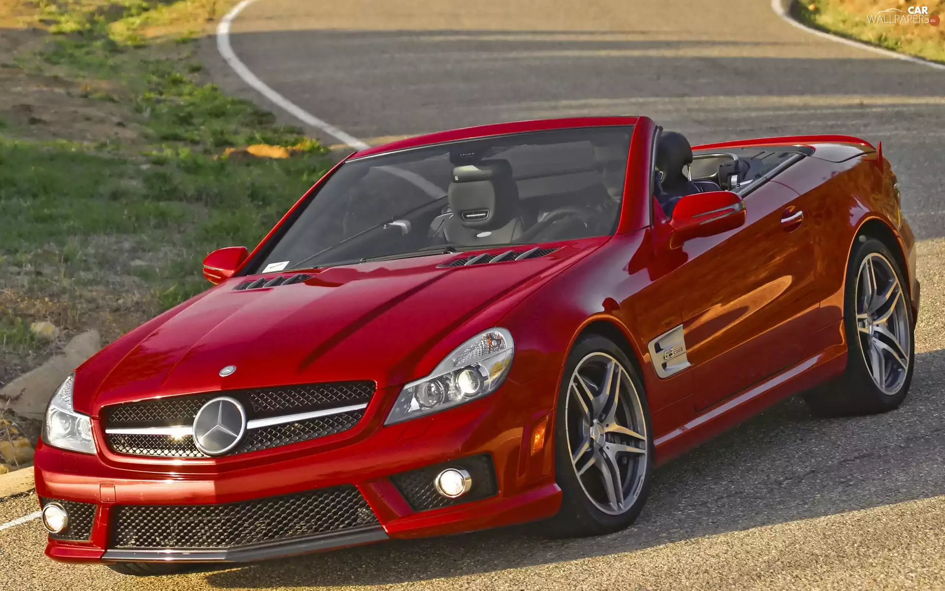 Red, Cabrio, C63 AMG, Mercedes