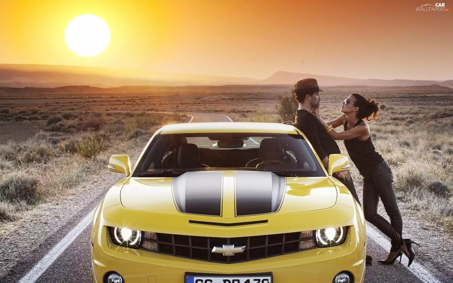Way, sun, Chevrolet Camaro, Steam, Yellow