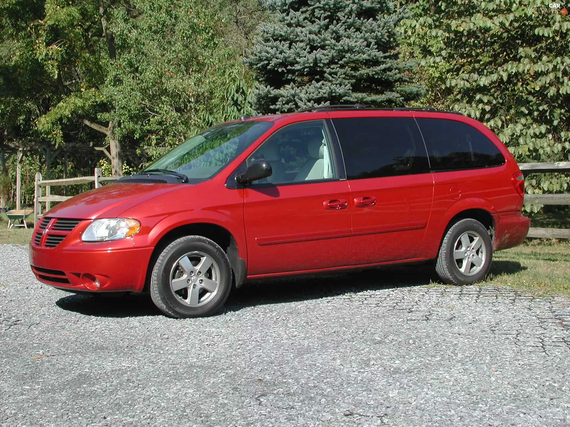 van, Red, Dodge Caravan