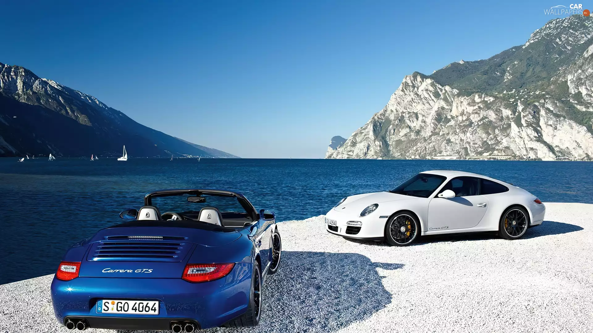 Porsche CARRERA GT, blue, White