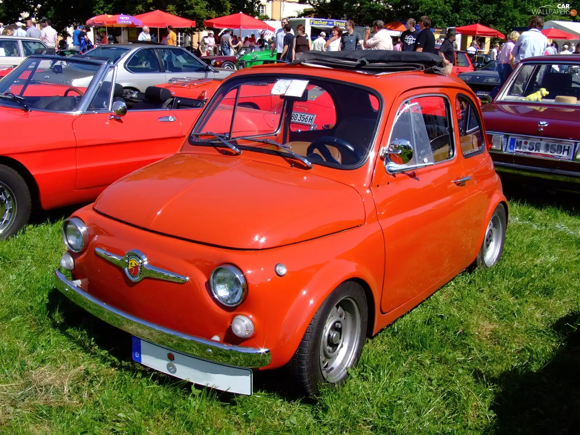 Red, Carrier, chrome, Abarth 595