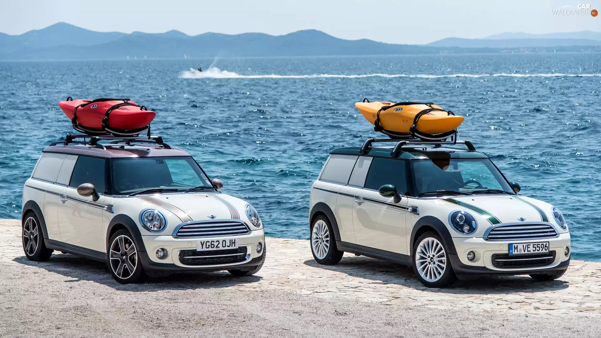 Two cars, Mini Clubvan Camper