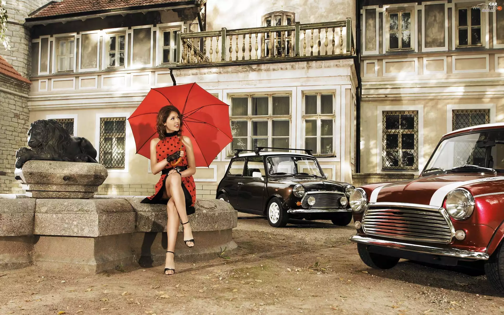 Women, Mini, Classic Cars