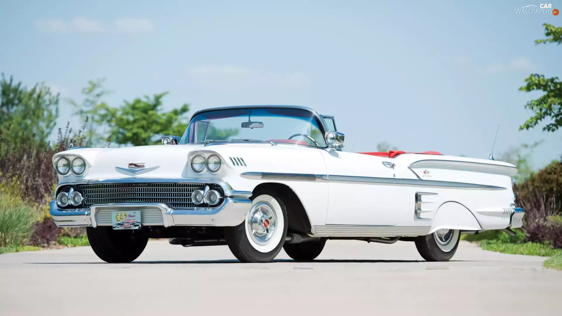 antique, Chevrolet Impala, 1958, White