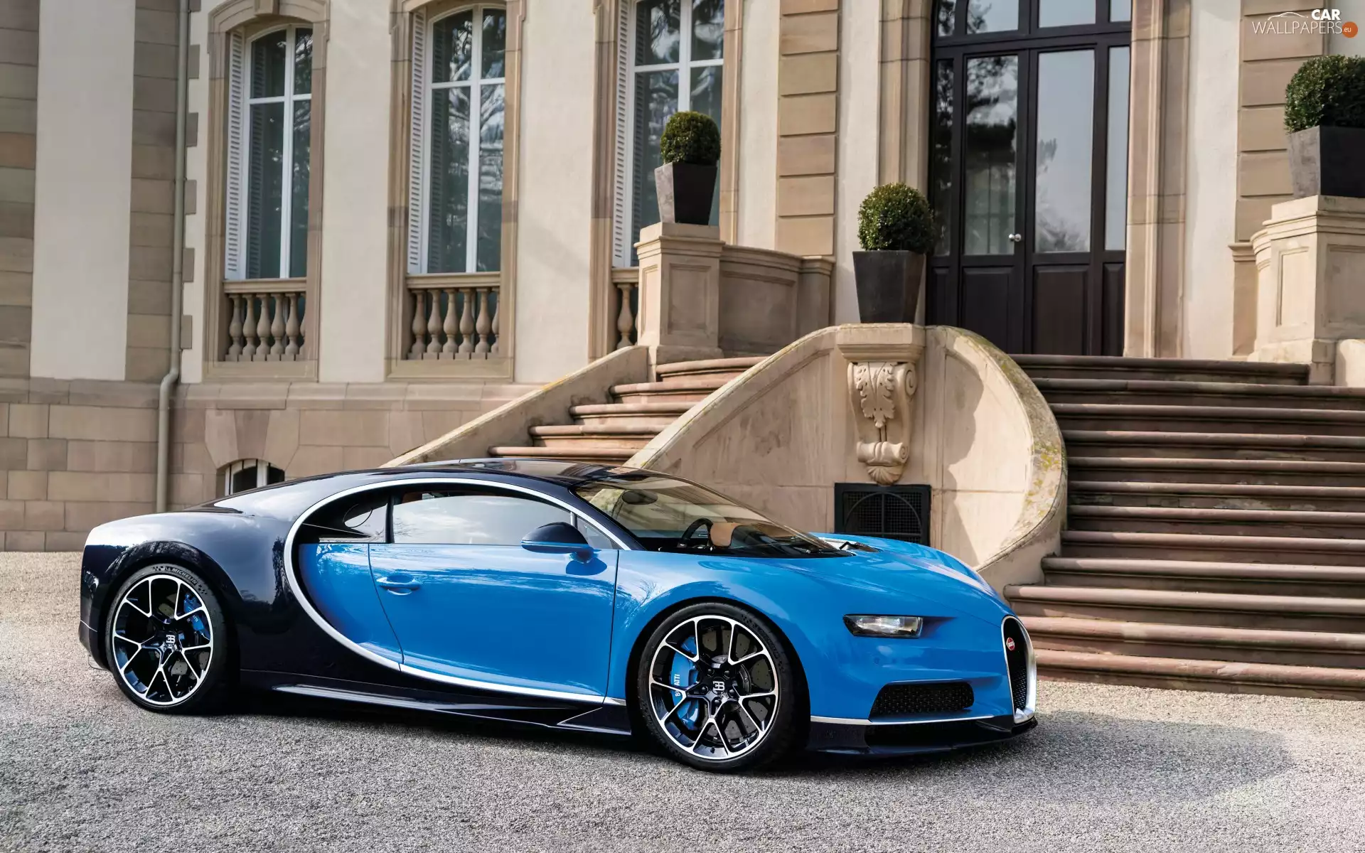 2016, blue, Bugatti Chiron