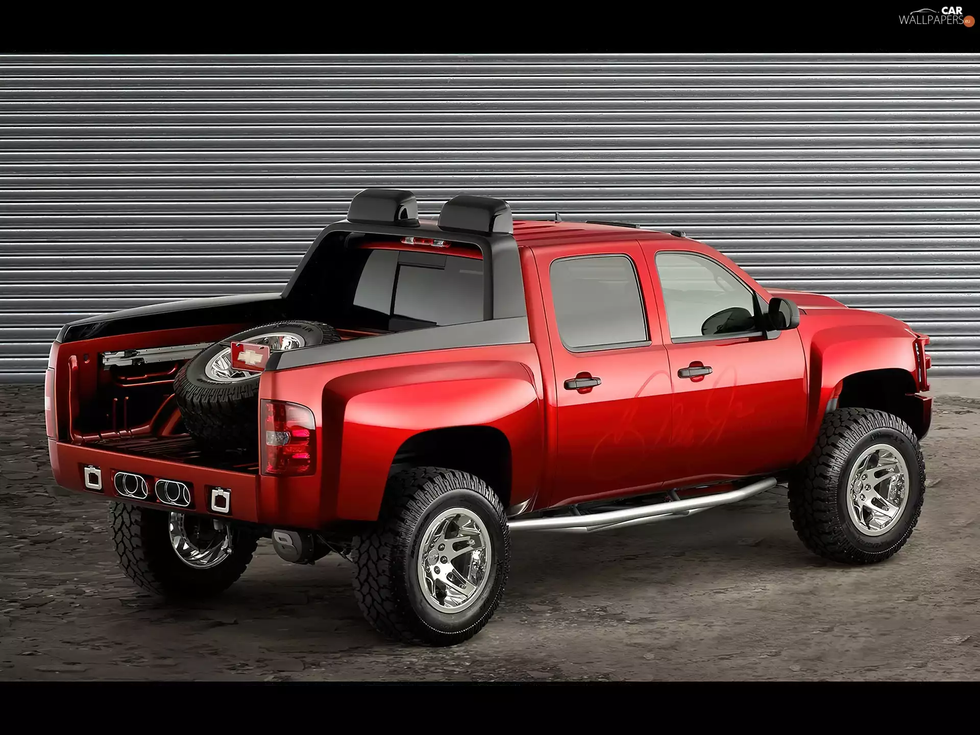 raised, circle, spare, Chevrolet Silverado