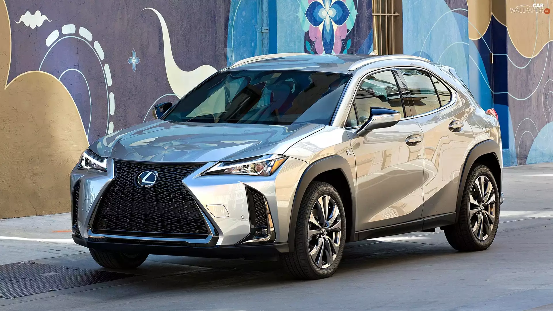 silver, Coloured, wall, Lexus UX