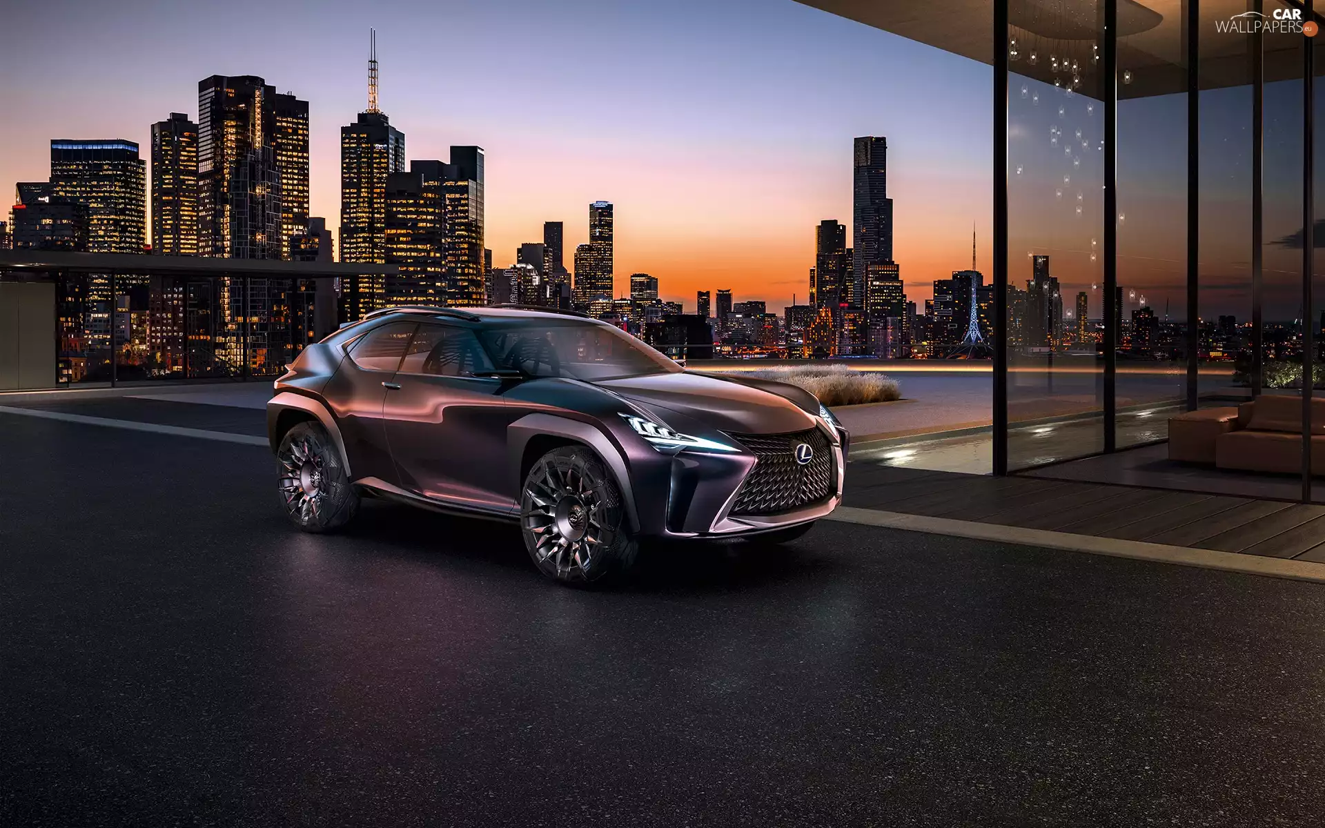 skyscrapers, Lexus UX, Concept