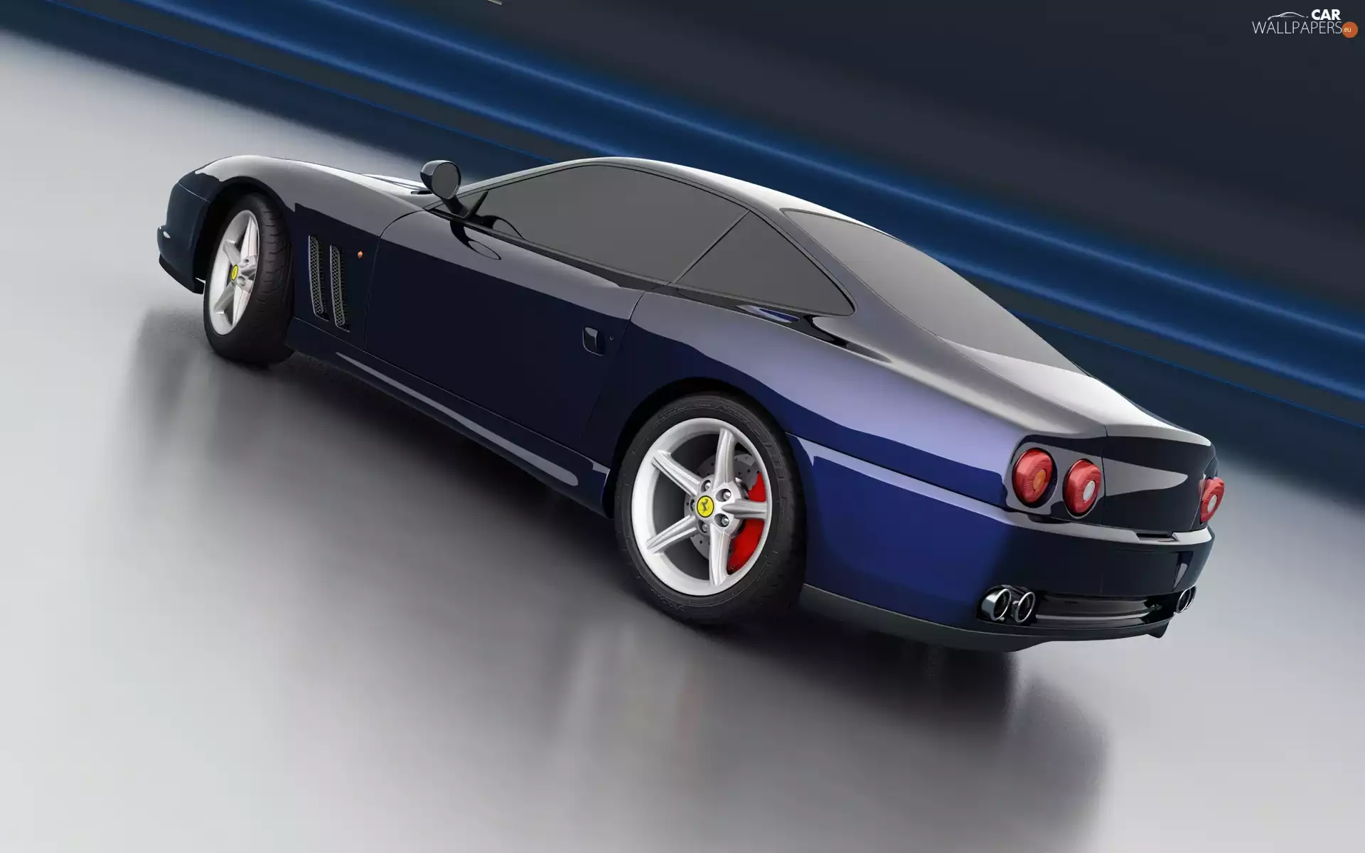 Blue, dark, windows, Ferrari 550