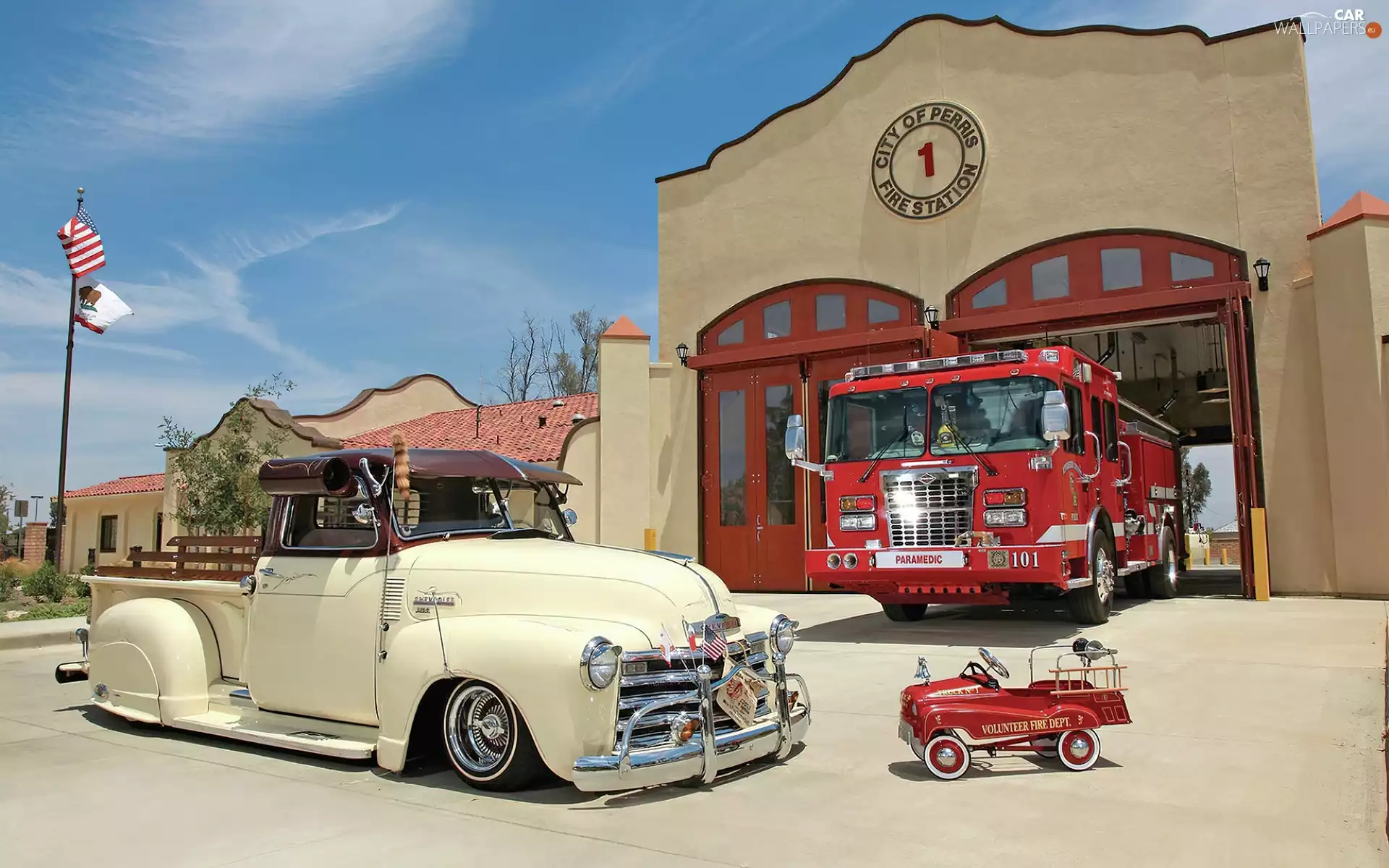 brigade fire, antique, Houses, watch, cars, toy, Depot