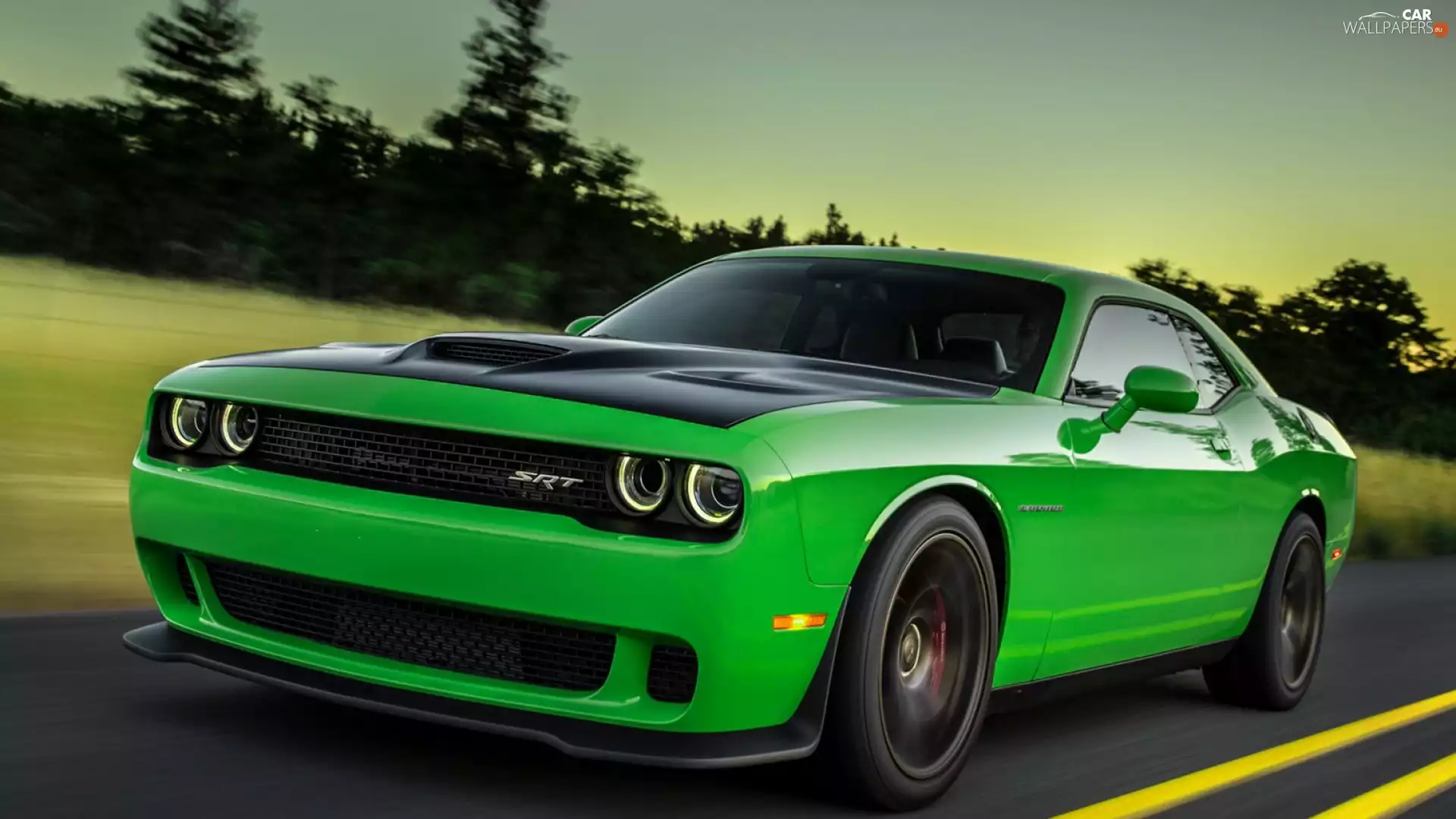 Green, Challenger, SRT, Dodge