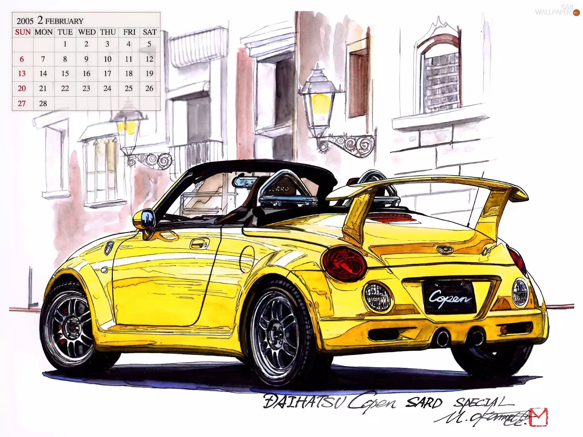 Calendar, Daihatsu Copen, Drawing