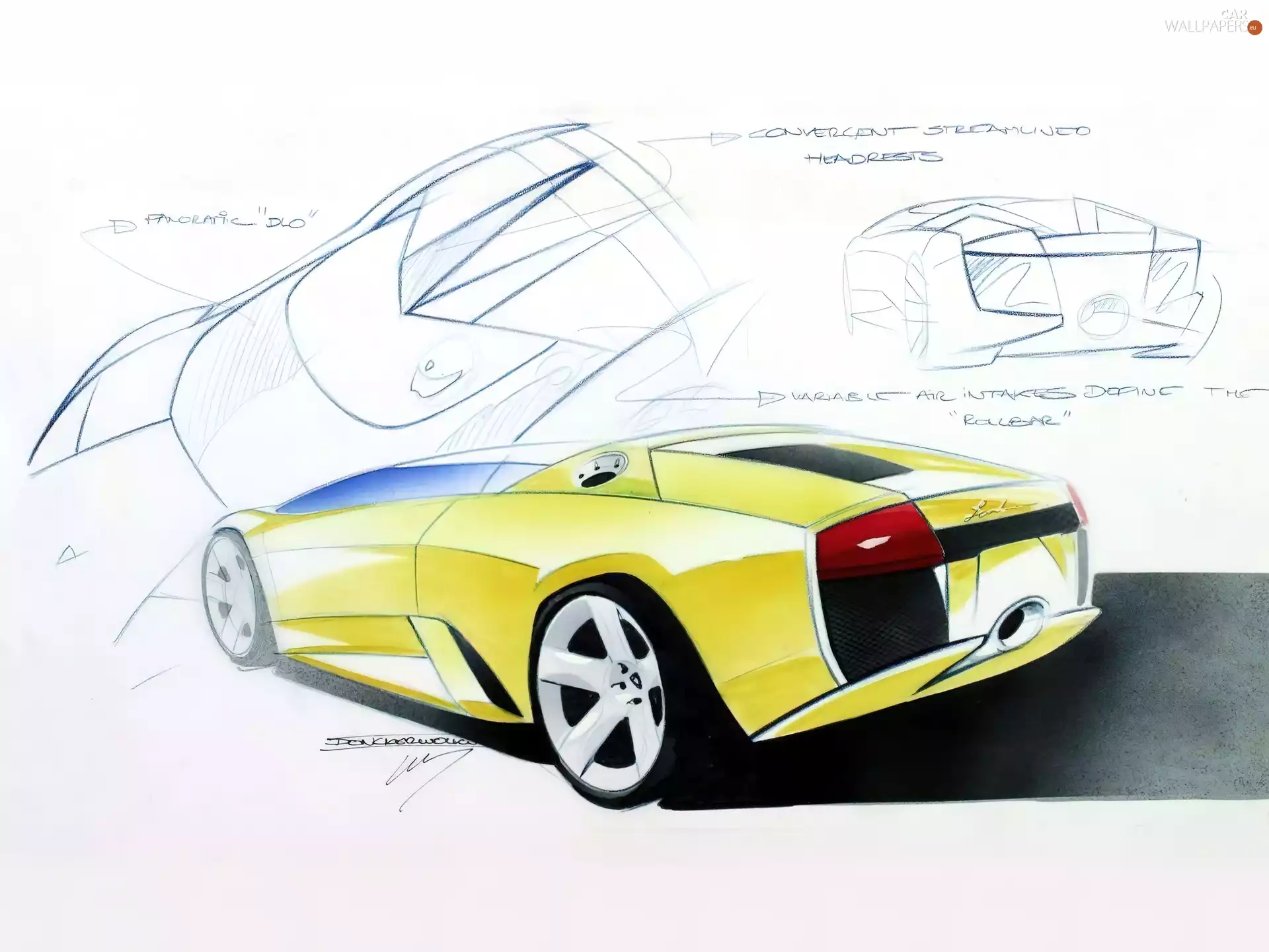 Drawing, Lamborghini, Murcielago