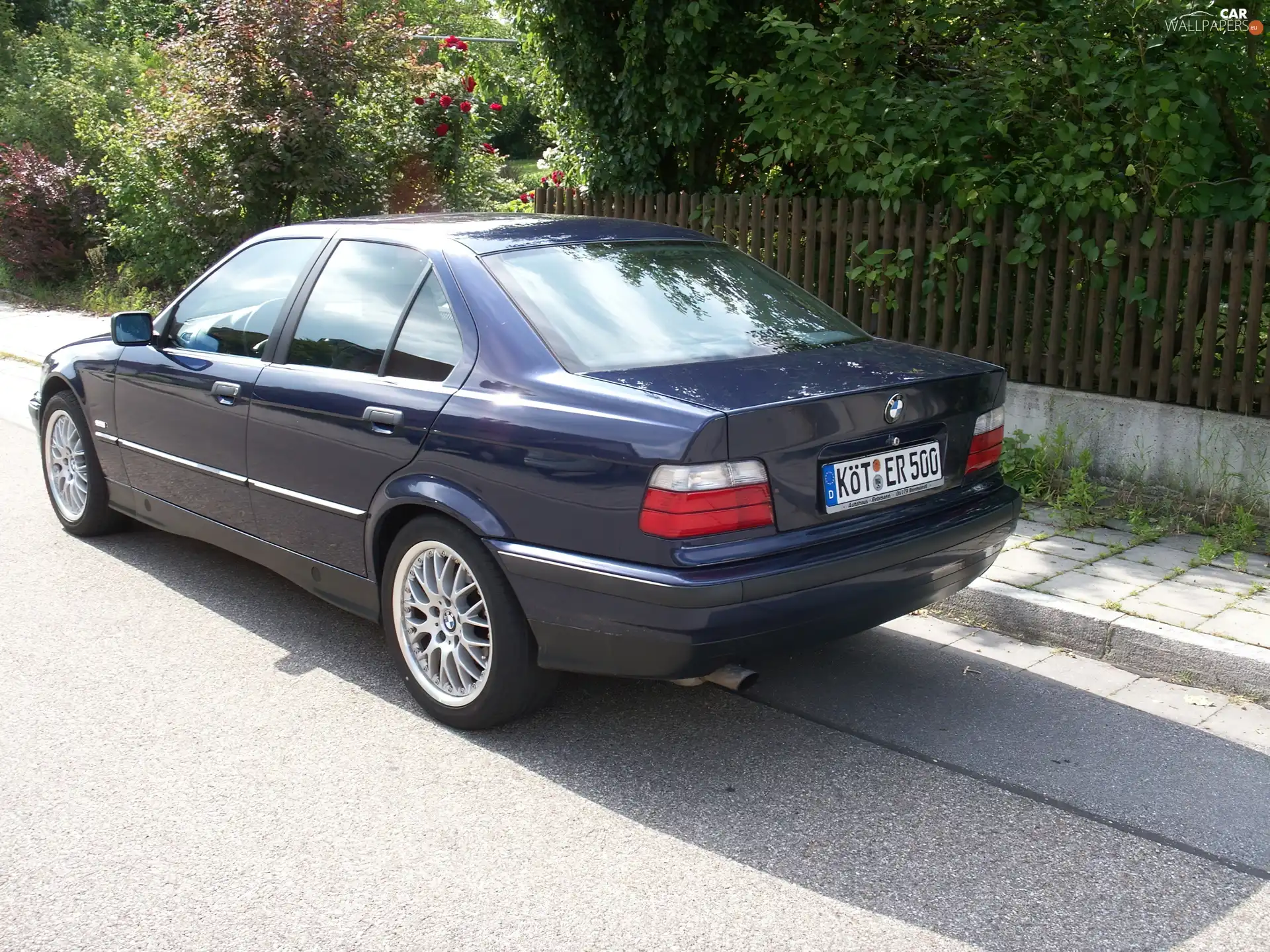 E36, Granate, Left, Back, View, BMW 3