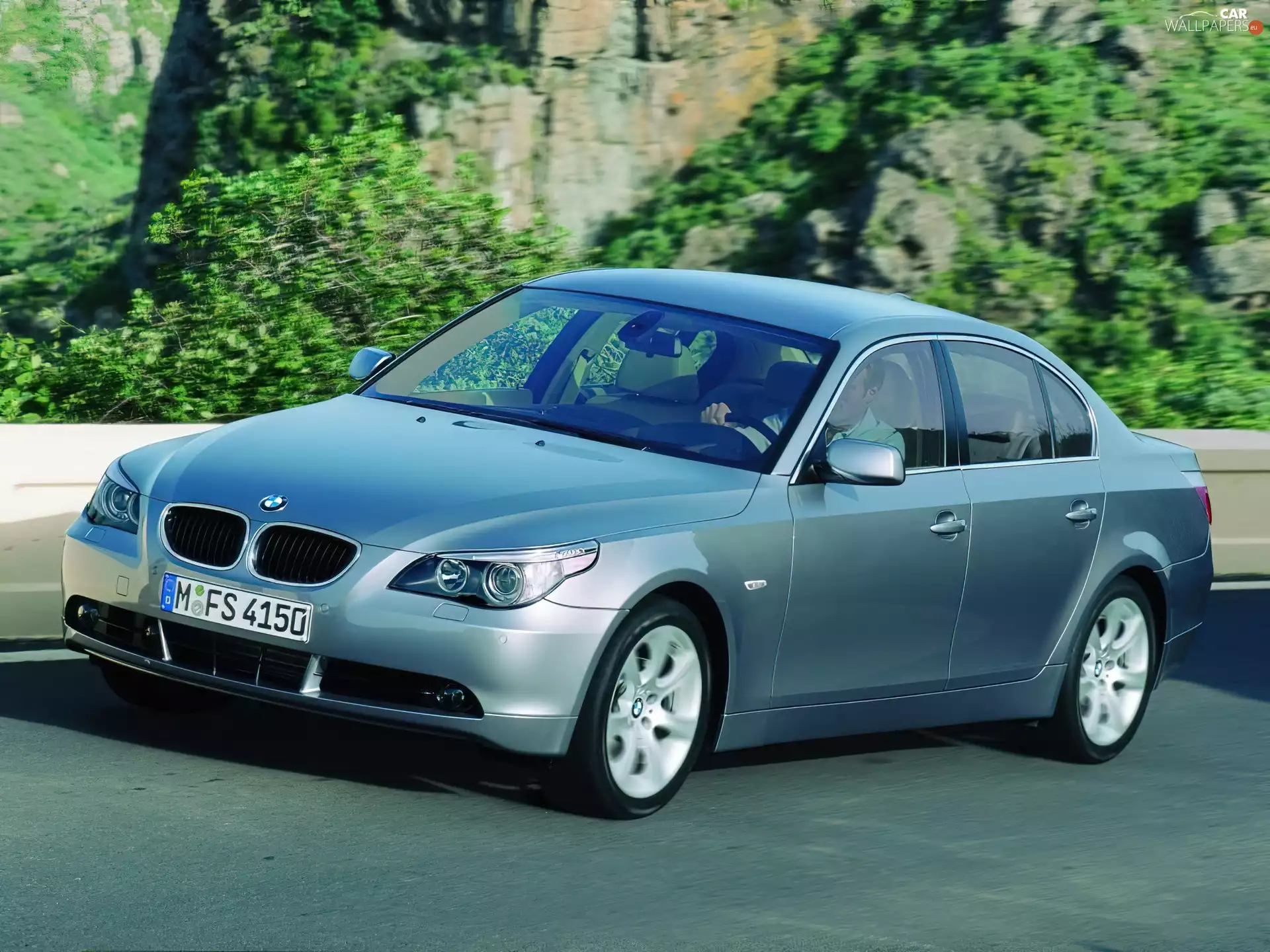 Way, Mountains, silver, E60, BMW 5