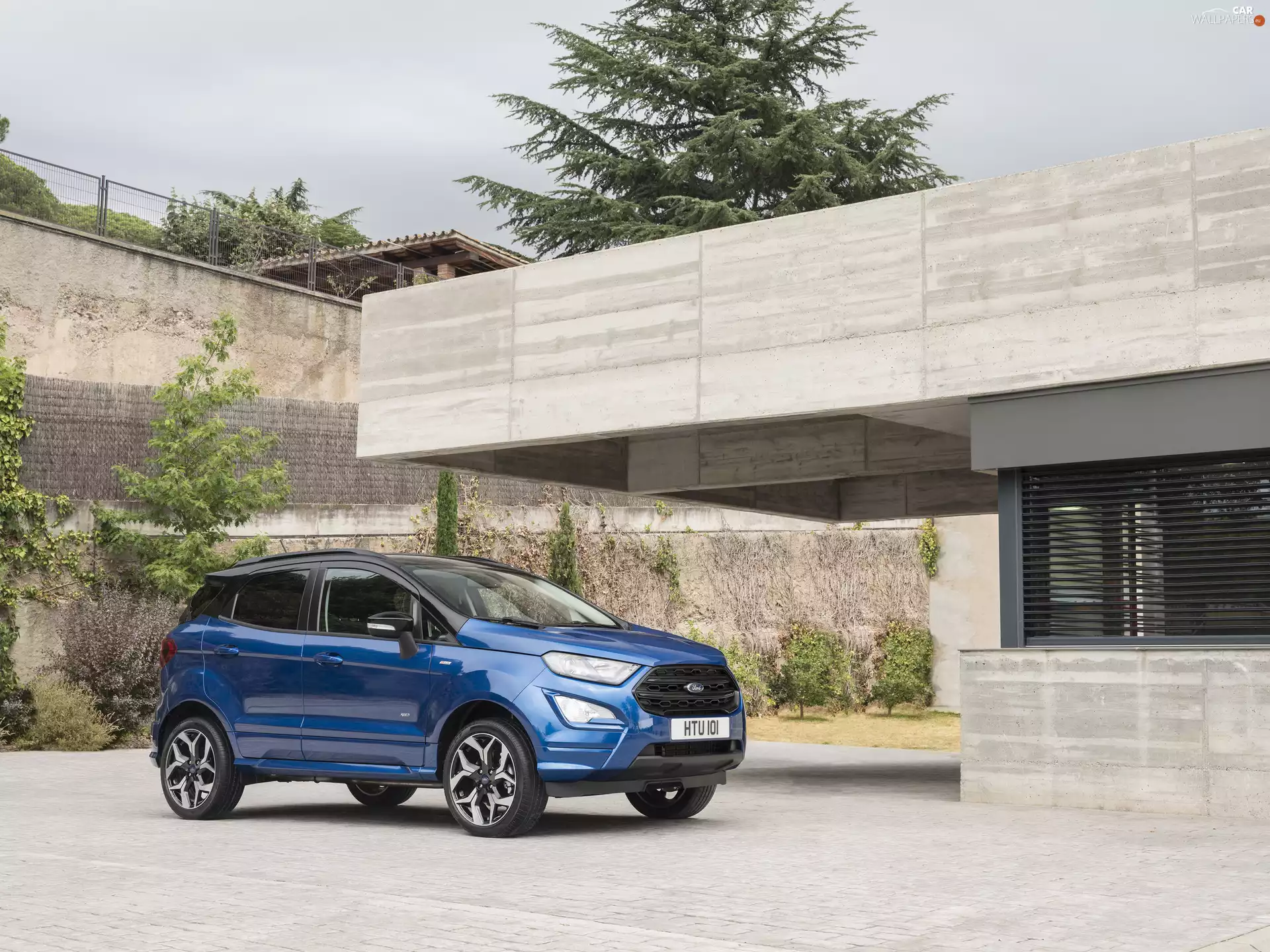 2017, blue, Ford EcoSport ST-Line