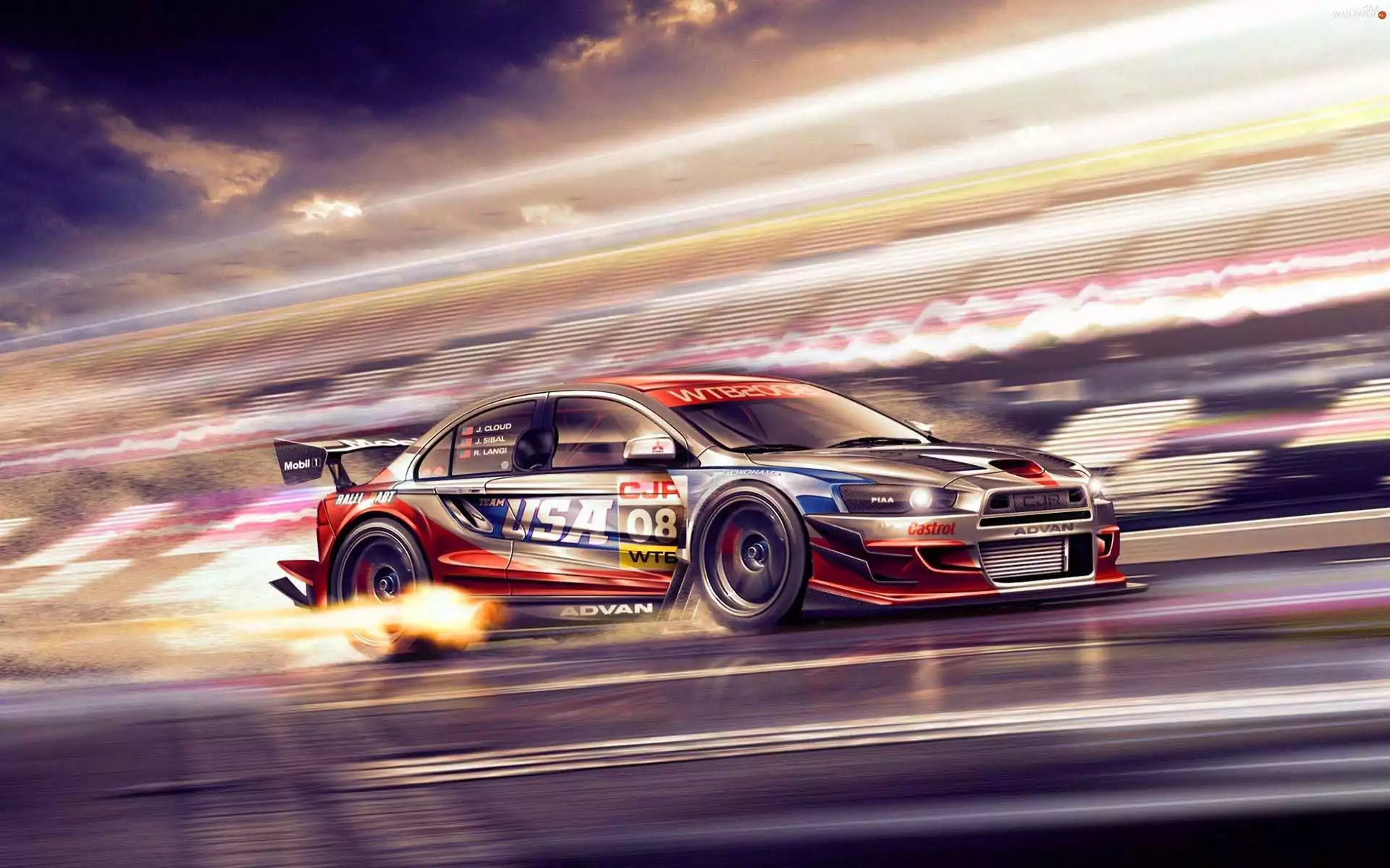 race, Mitsubishi Lancer EVO X, track