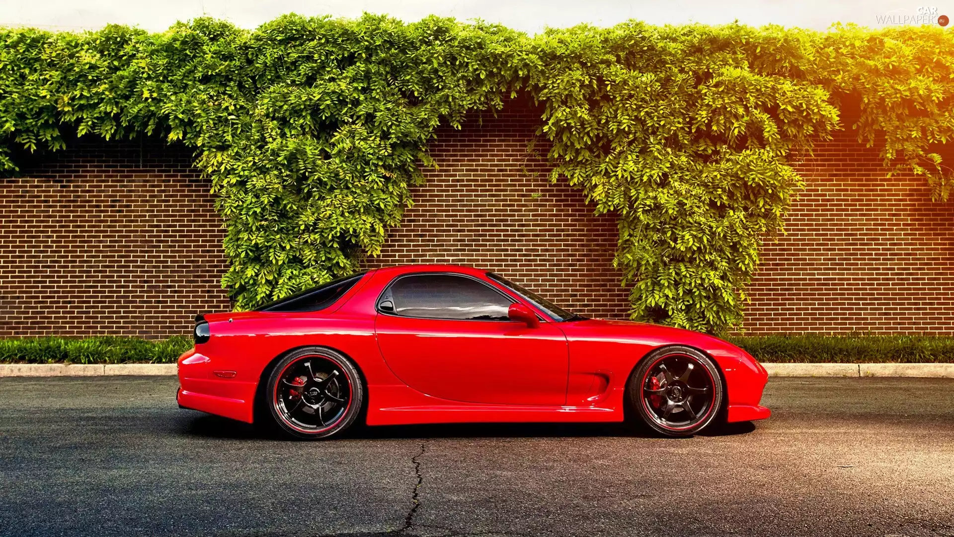green, Mazda RX7, fence