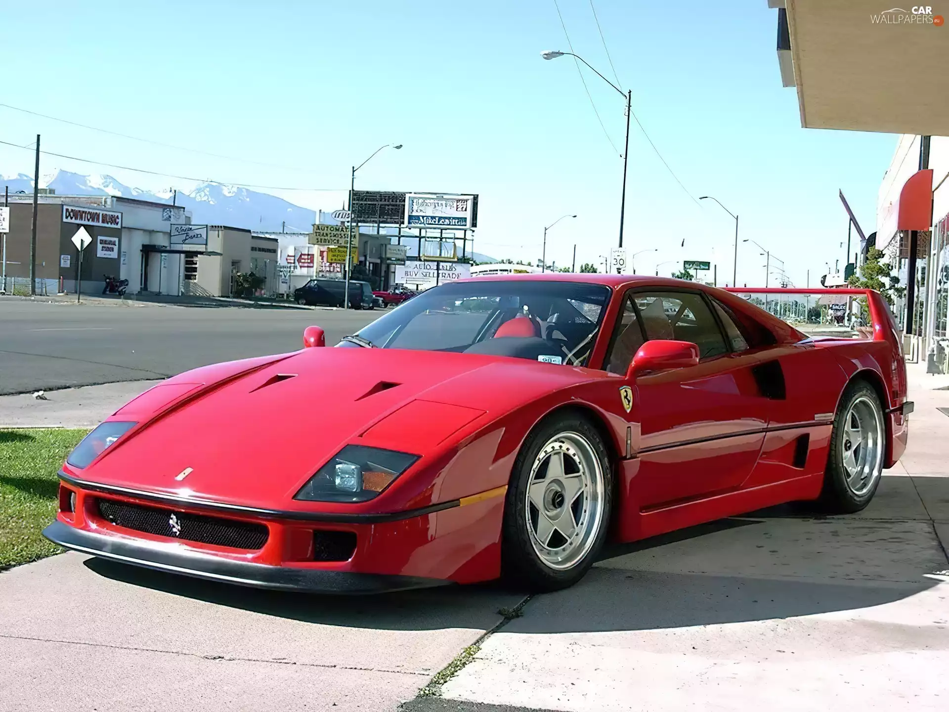 Red, Suburb, USA, Ferrari F 40