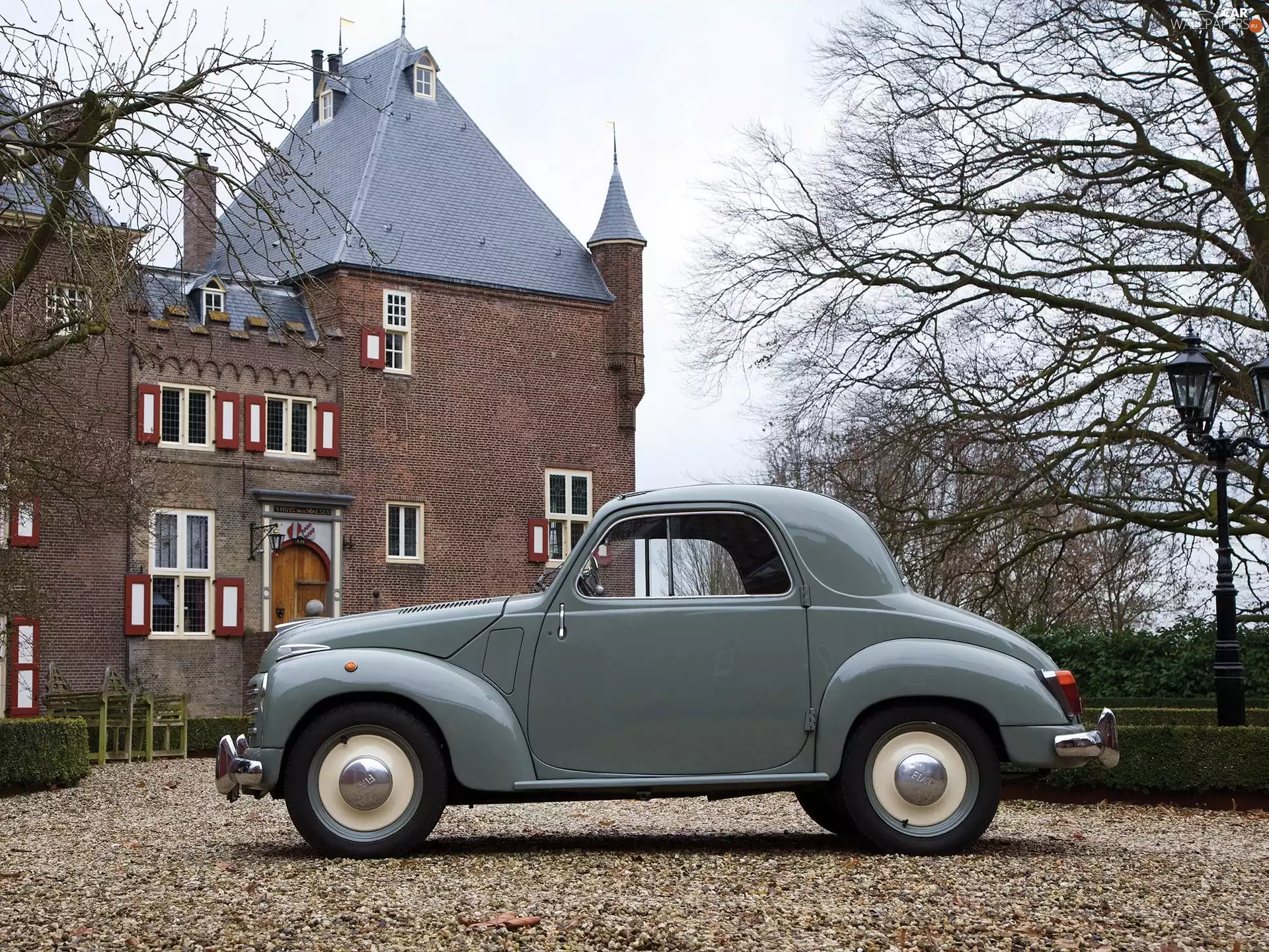 antique, Topolino, house, Fiat 500 C