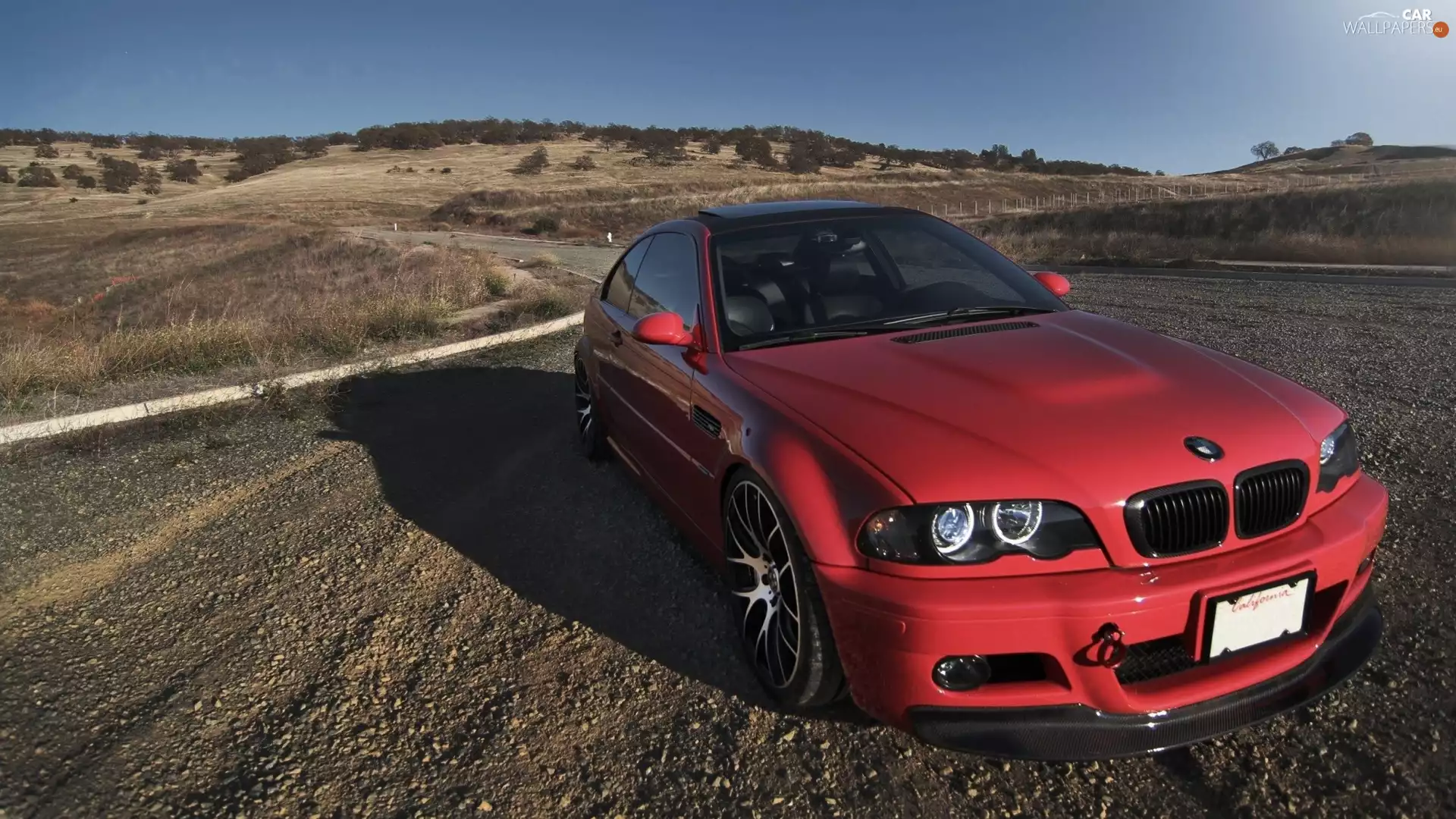 E46, field, Automobile, BMW, Red