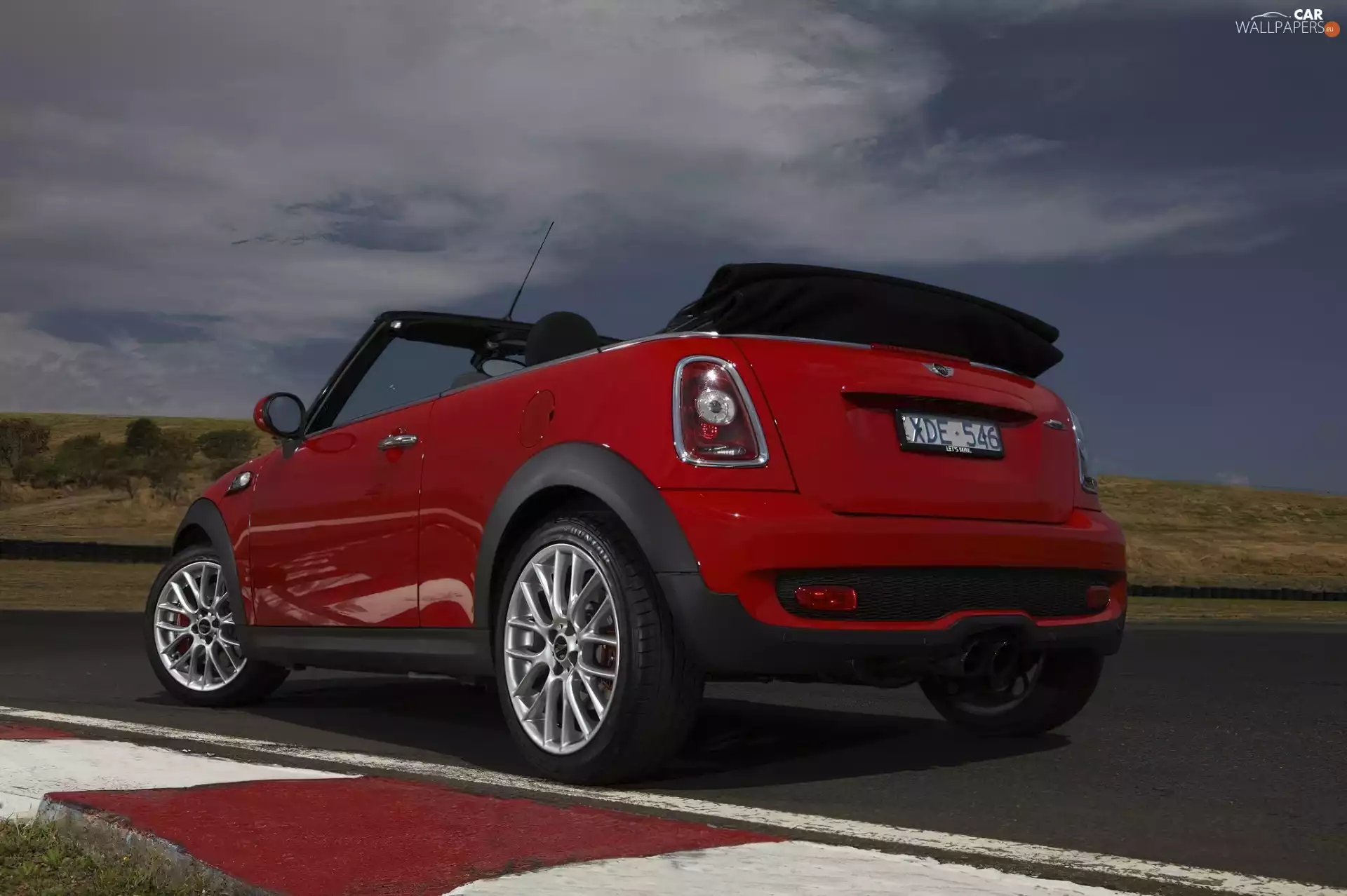 Red, flap, trunk, Mini Cabrio