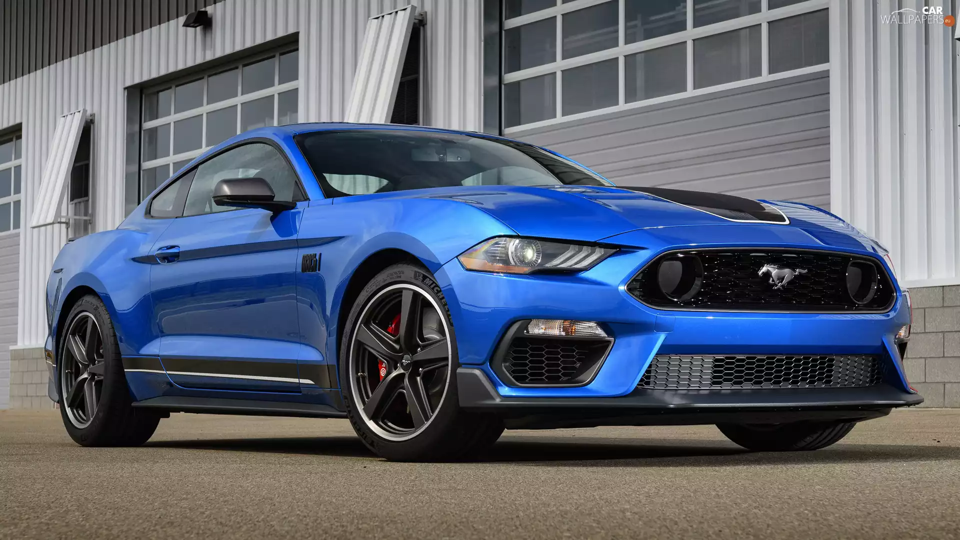 blue, Ford Mustang Mach 1