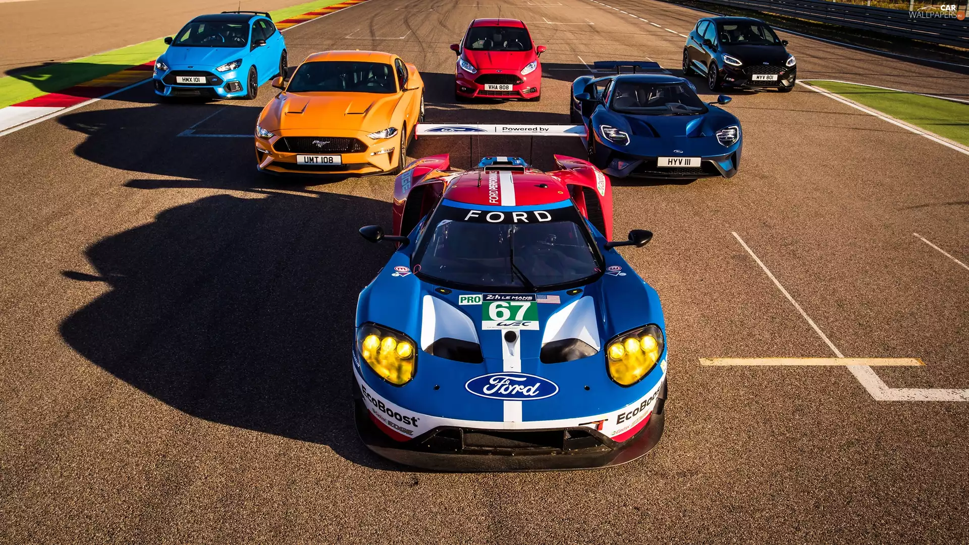 Ford GT, six, Ford Fiesta, Ford Focus, Ford Mustang, car