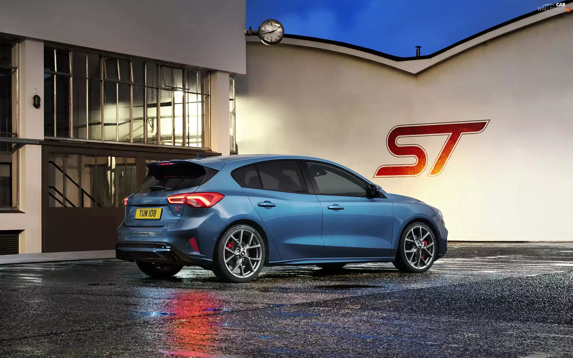 blue, Hatchback, 2019, Ford Focus ST