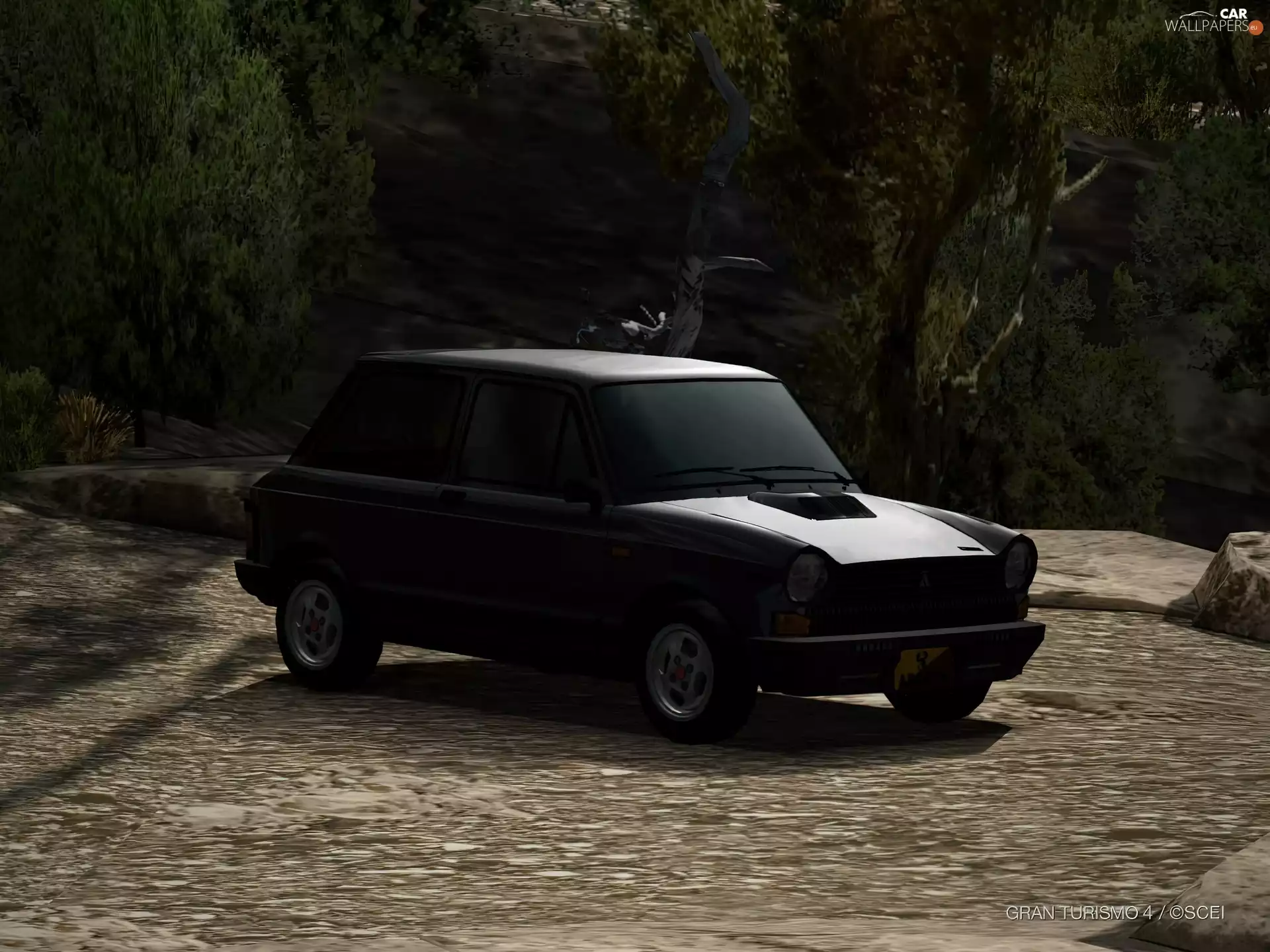dark, forest, graphics, Autobianchi A112