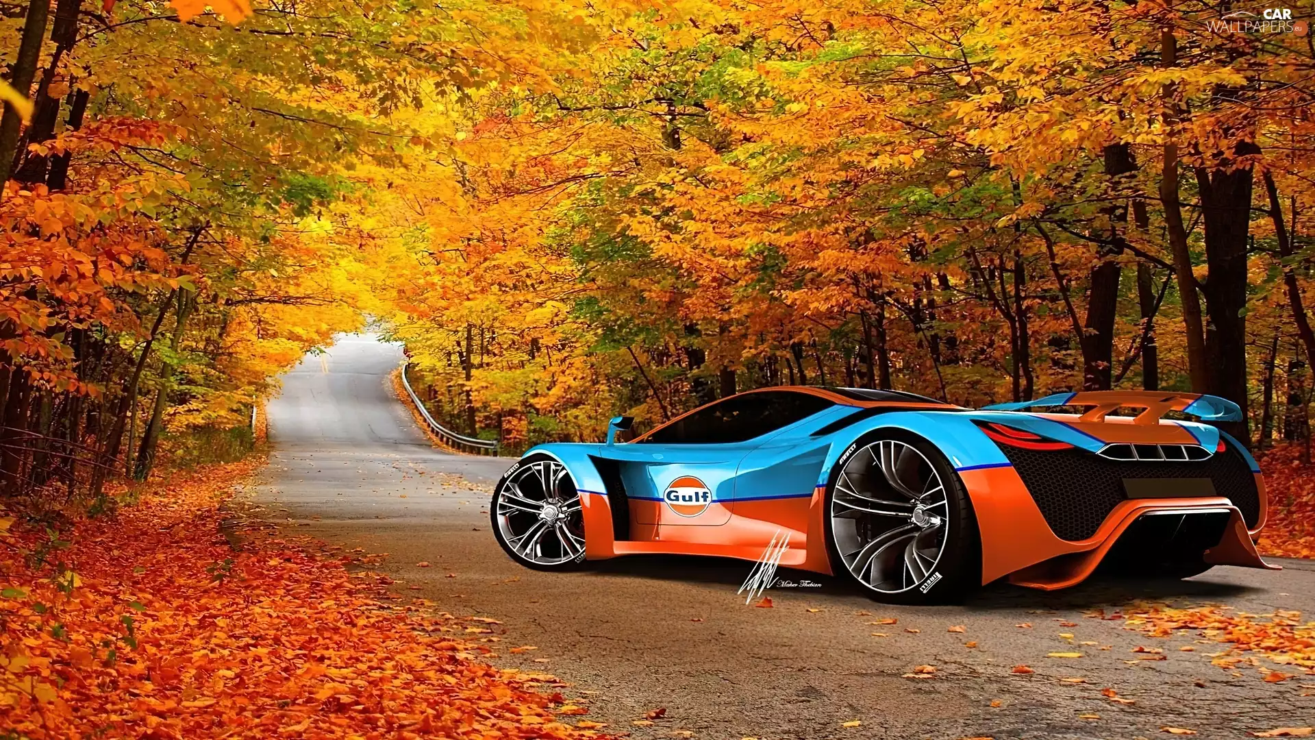 forest, autumn, Pagani Thawara Gulf, concept, motor car, Way