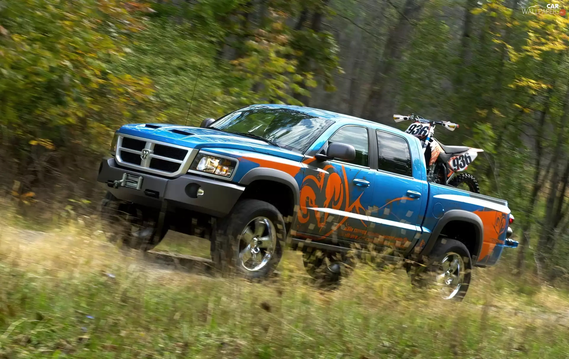 Offroad, Dodge Dakota, forest