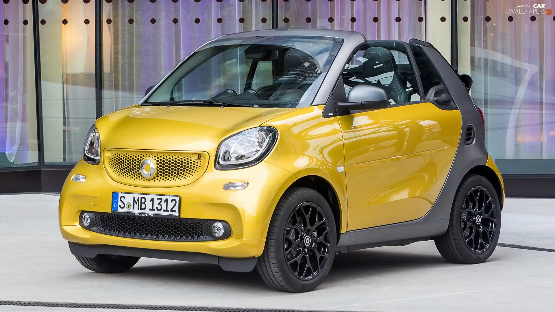 Cabrio, Yellow, Smart Fortwo - Cars Wallpapers: 1920x1080