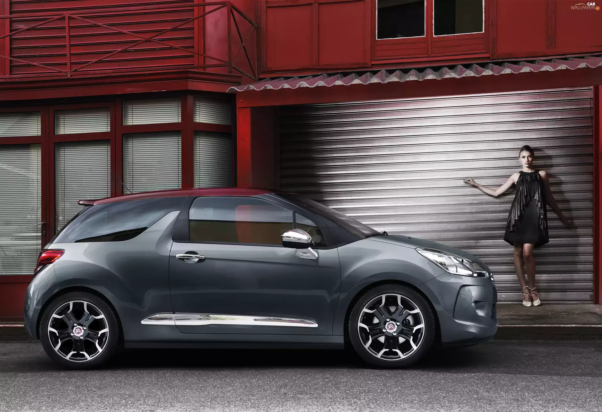 girl, Citroen DS3, garage