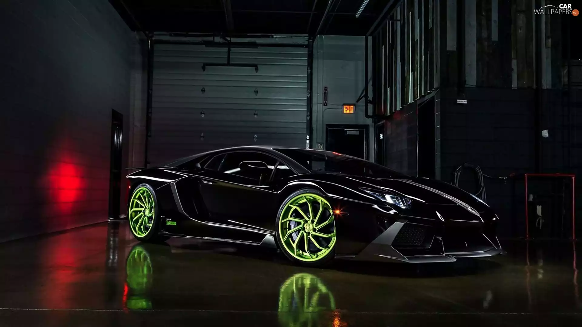 LP700-4, Lamborghini, garage, ##, Black, Aventador
