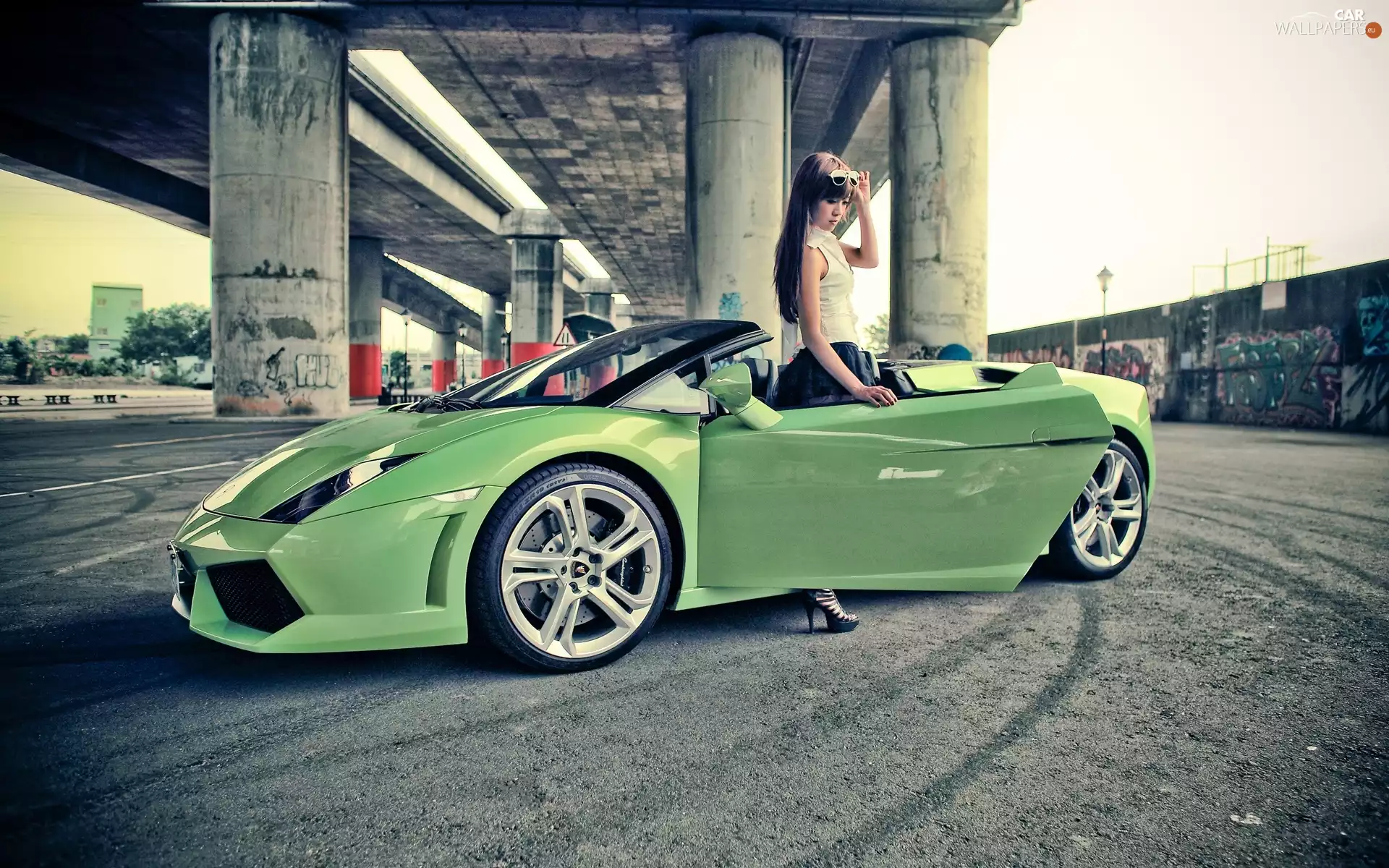 girl, Lamborghini, Gallardo