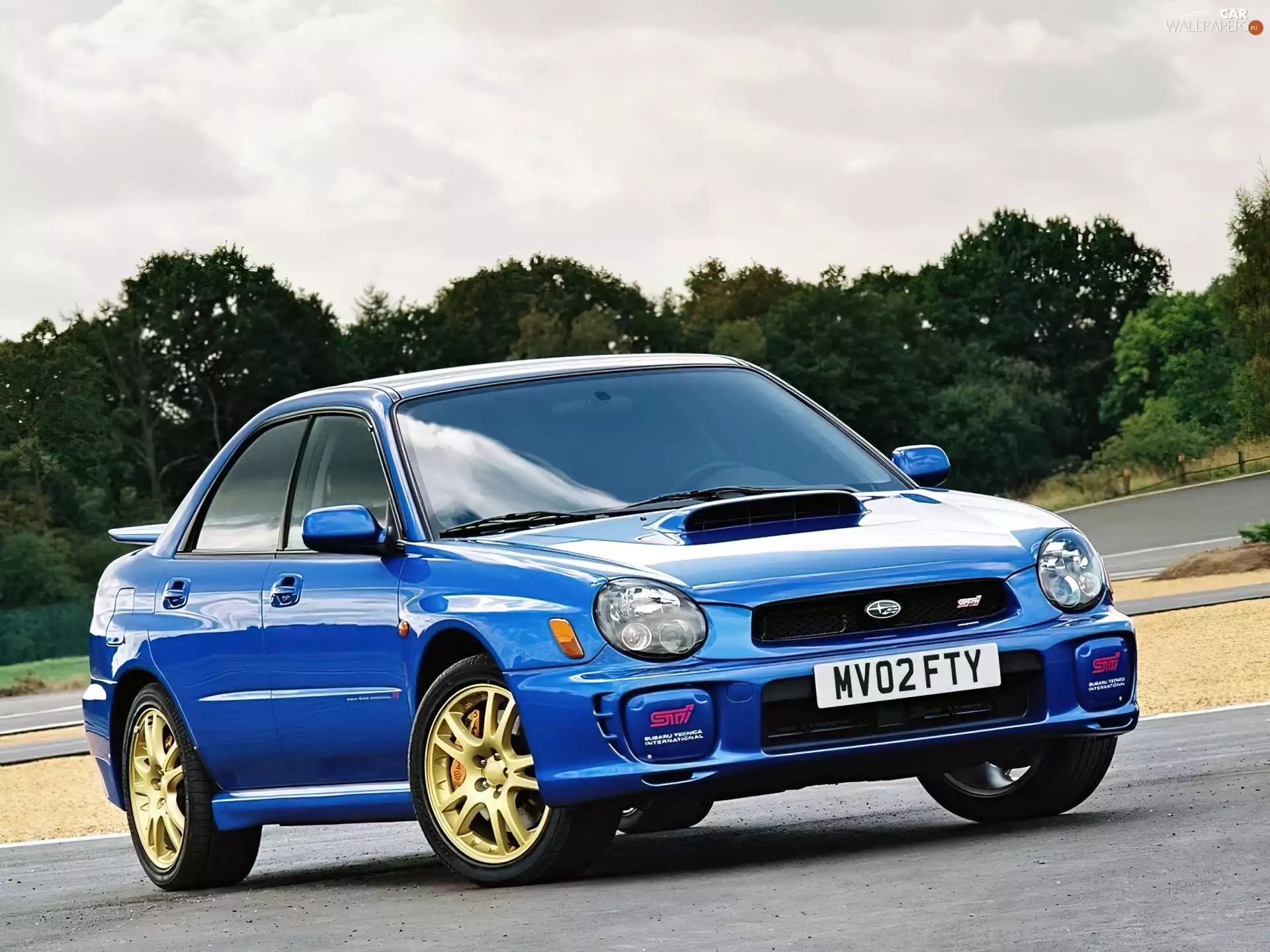 Subaru Impreza, VTI, Golden aluminium rim, Blue