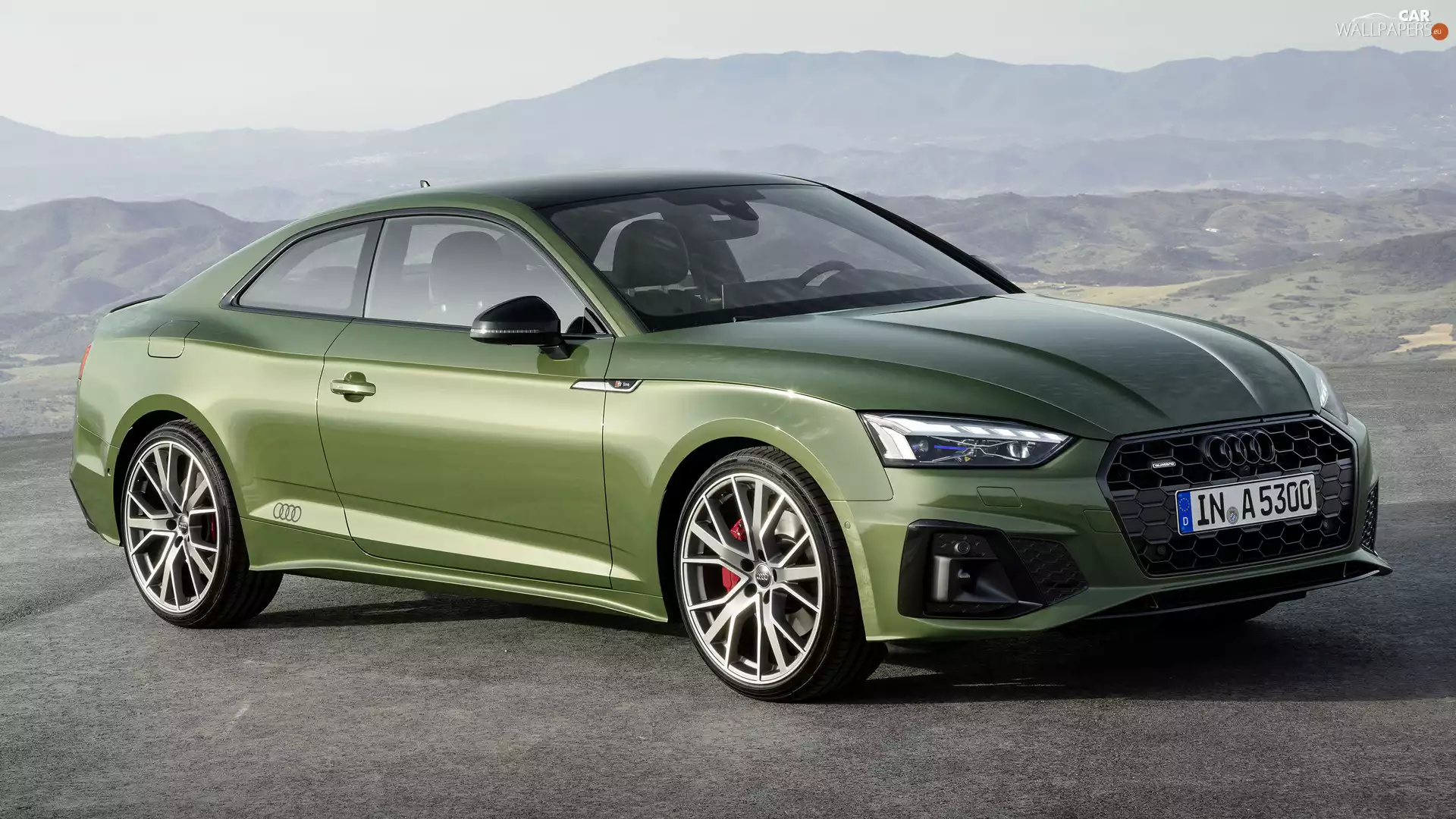 coupe, green ones, Audi A5