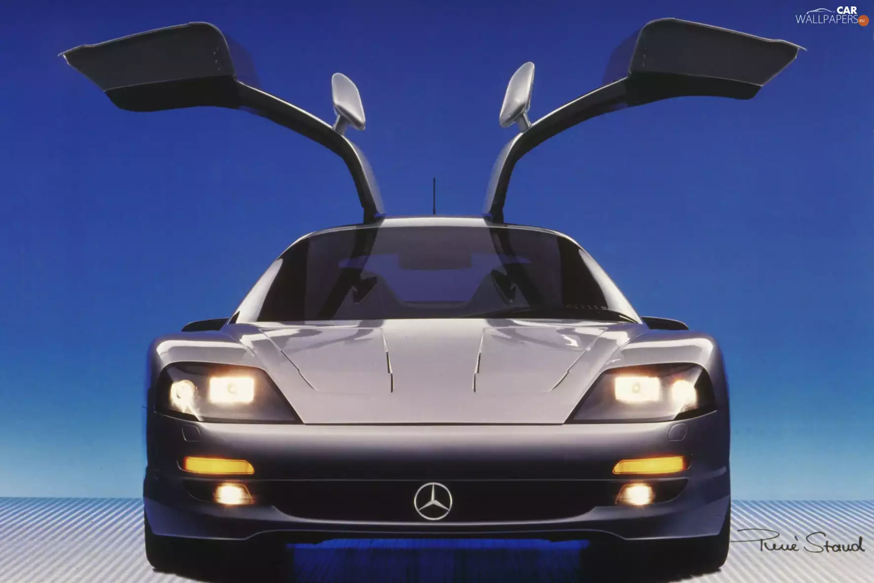 Front, headlights, emblem, Mercedes C112